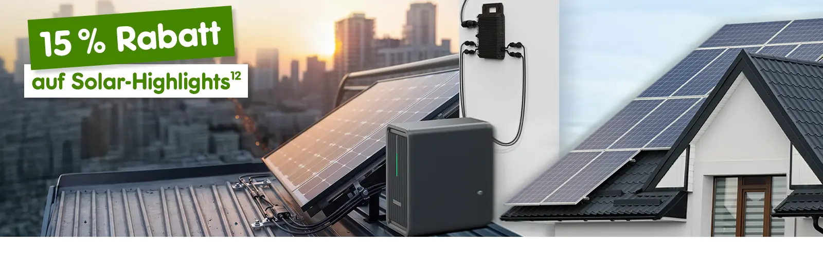 15 Prozent Gutschein auf Solar-Highlights. Mit Hoch 12, die auf einen rechtlichen Hinweis verweist.