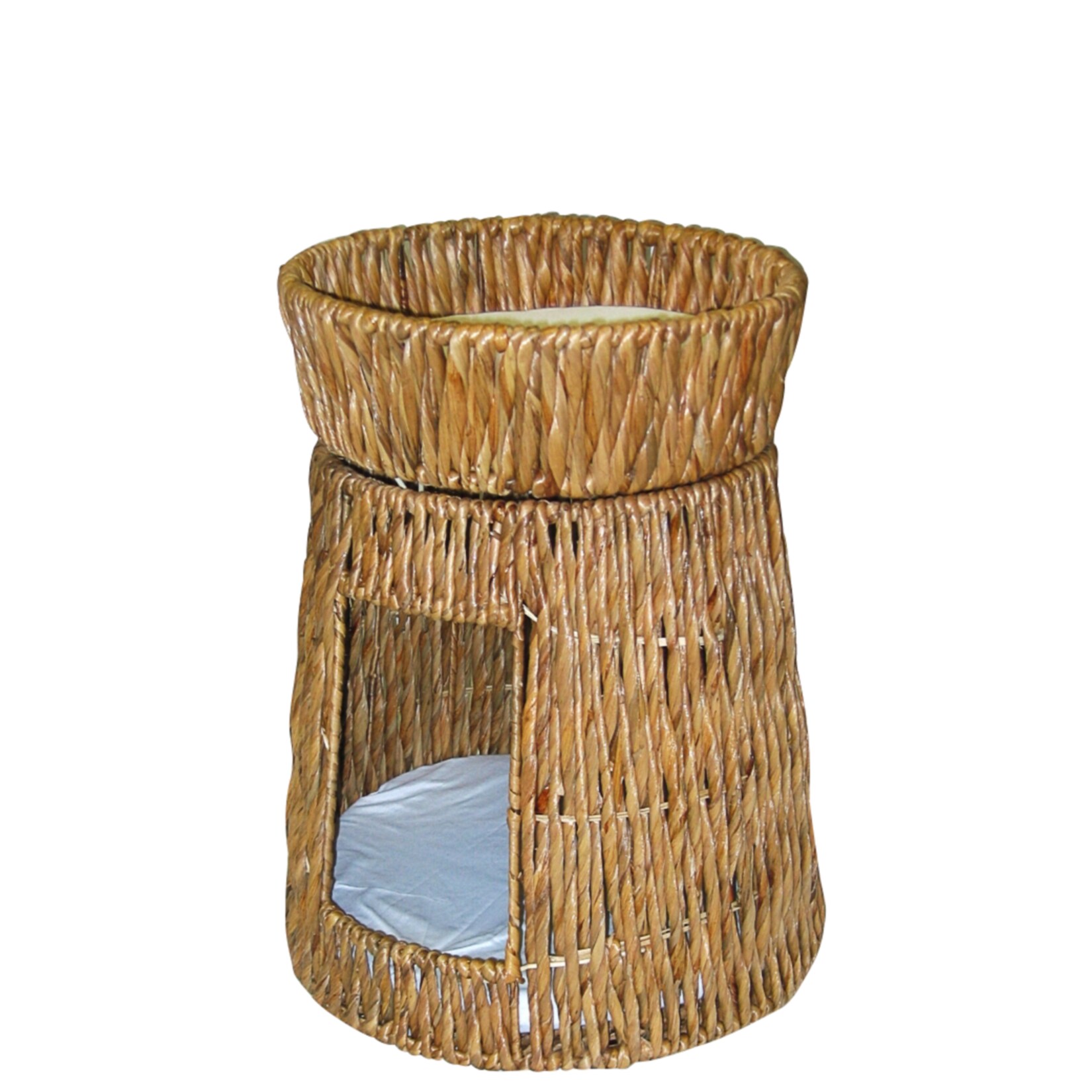 Katzenturm aus gedrehter Wasserhyazinthe - Bild 1