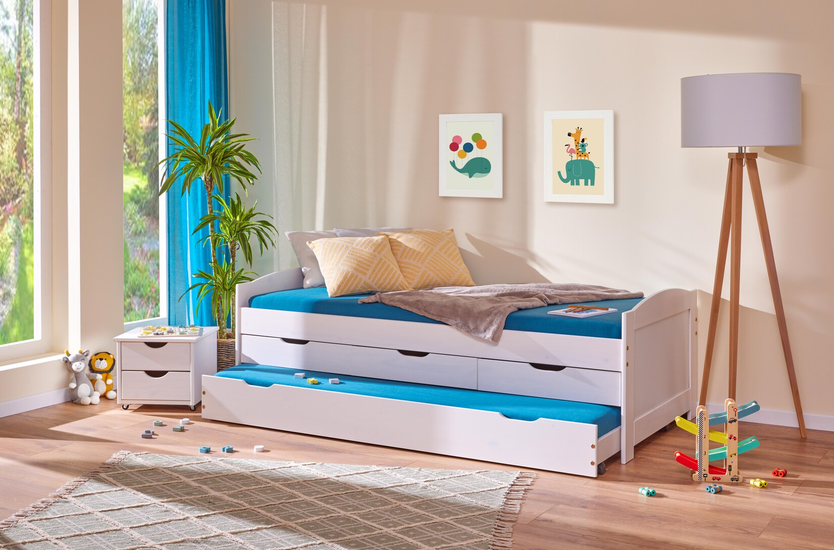 Funktionsbett „Aus eins mach zwei“ 90×200 – Weiss | 04010340209243