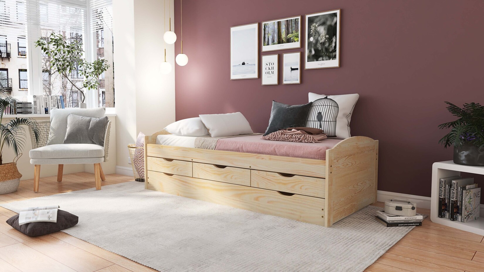 Funktionsbett „Aus eins mach zwei“ 90×200 – Natur | 04010340352451