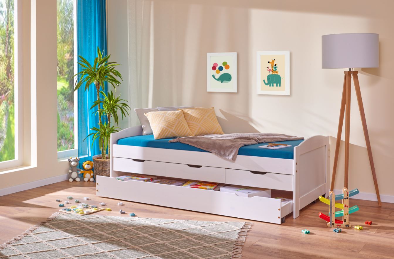 Funktionsbett "Aus eins mach zwei" 90x190 - Weiss - Bild 1