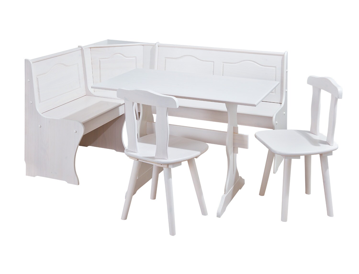 Inter Link Eckbankgruppe Tirol aus Kiefer Massivholz weiss lackiert - Bild 1