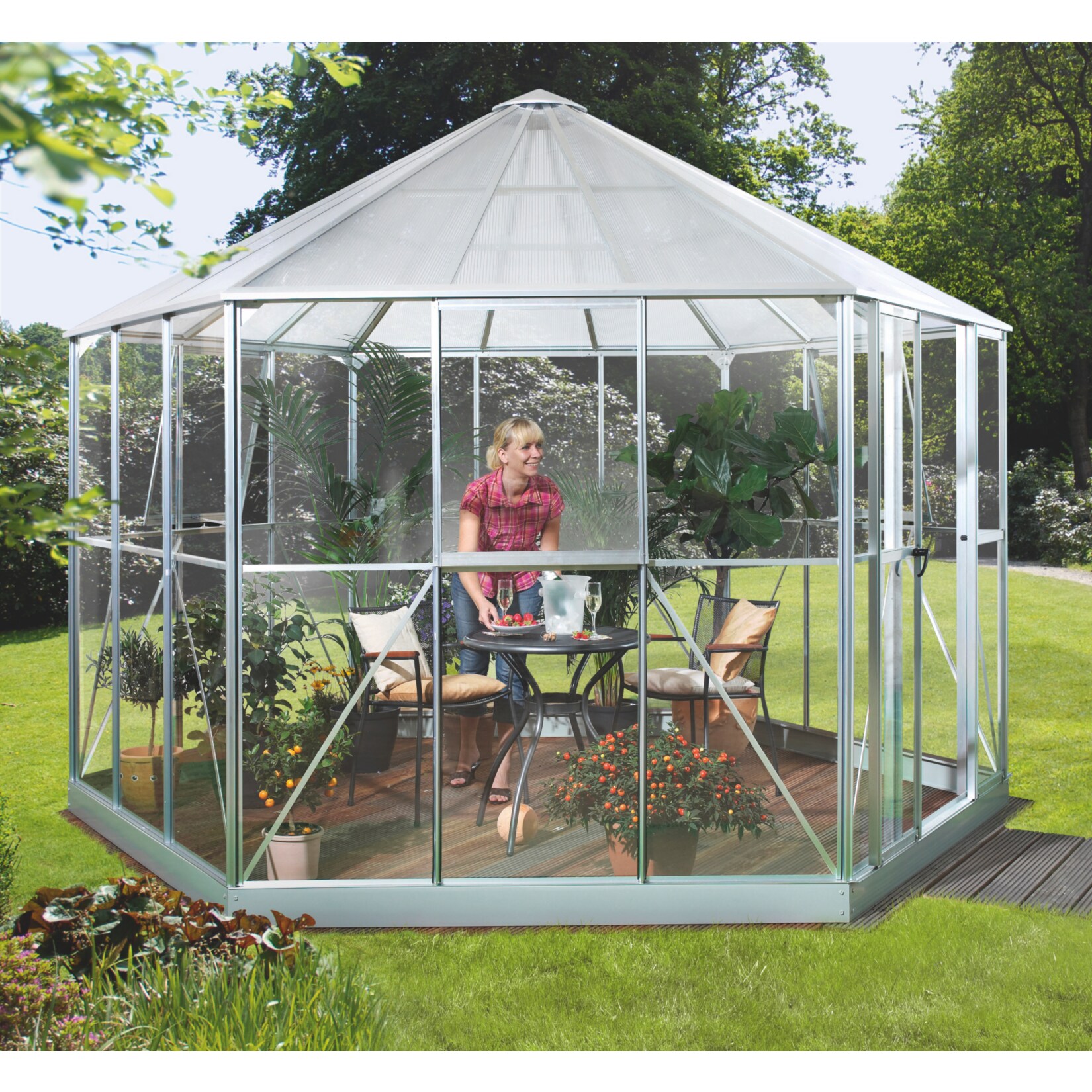 Vitavia Gew&auml;chshaus Hera 9000 Alu blank, mit Einscheibensicherheitsglas - Bild 1