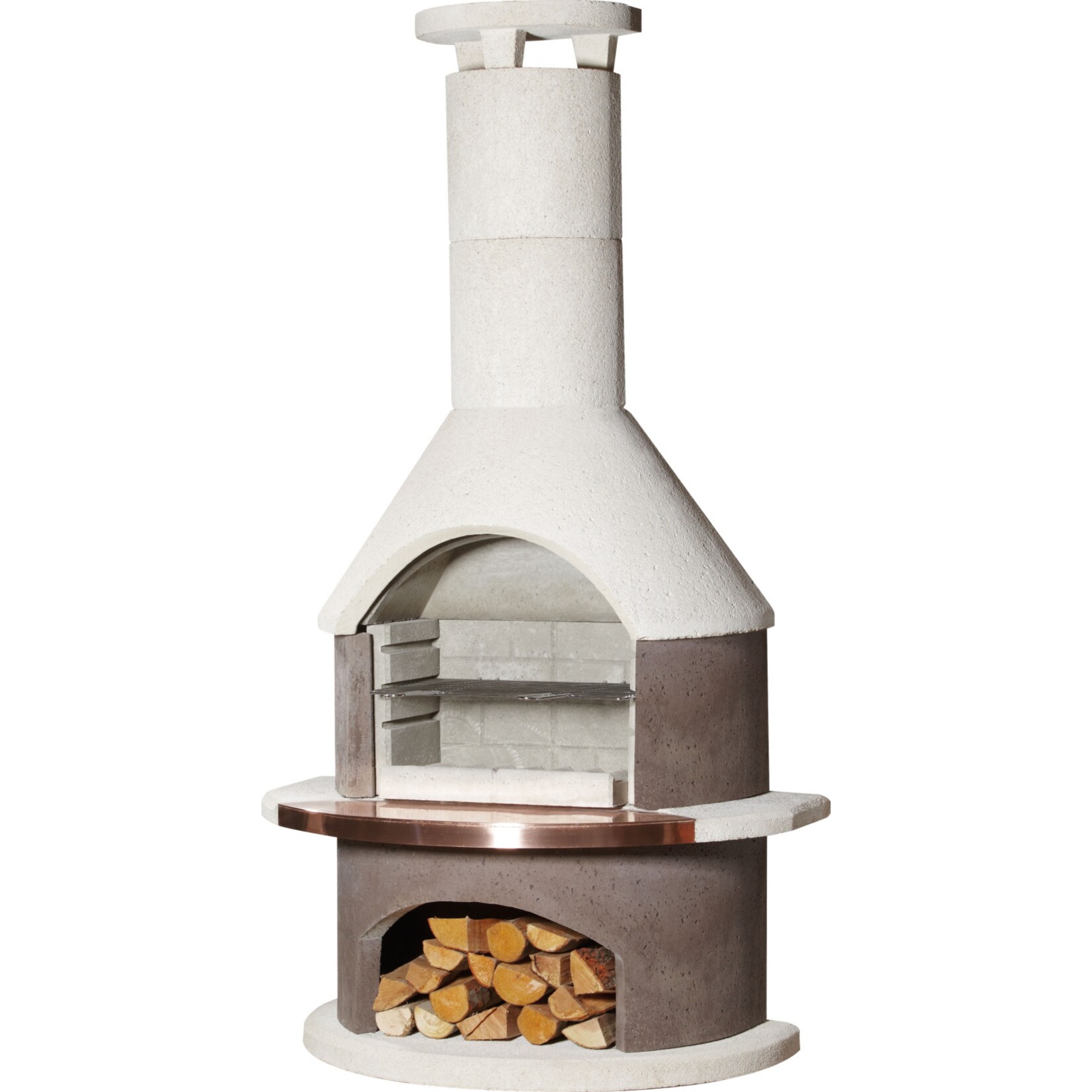 Buschbeck Rondo Gartengrillkamin weiß-braun | 04033886100393