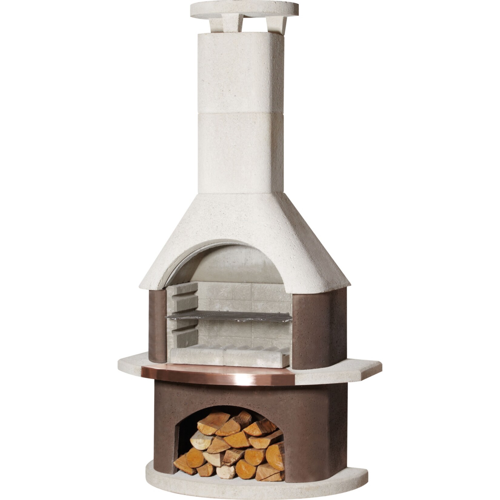 Buschbeck San Remo Gartengrillkamin weiß-braun | 04033886100034