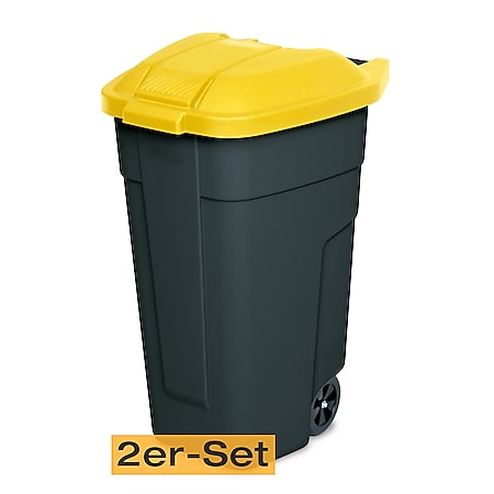 BRB Mülltonne 100 Liter VE: 2 Stück, anthrazit/gelb - Bild 1