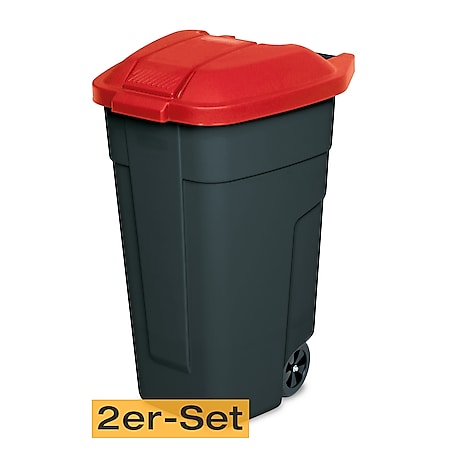 BRB Mülltonne 100 Liter VE: 2 Stück, anthrazit/rot - Bild 1