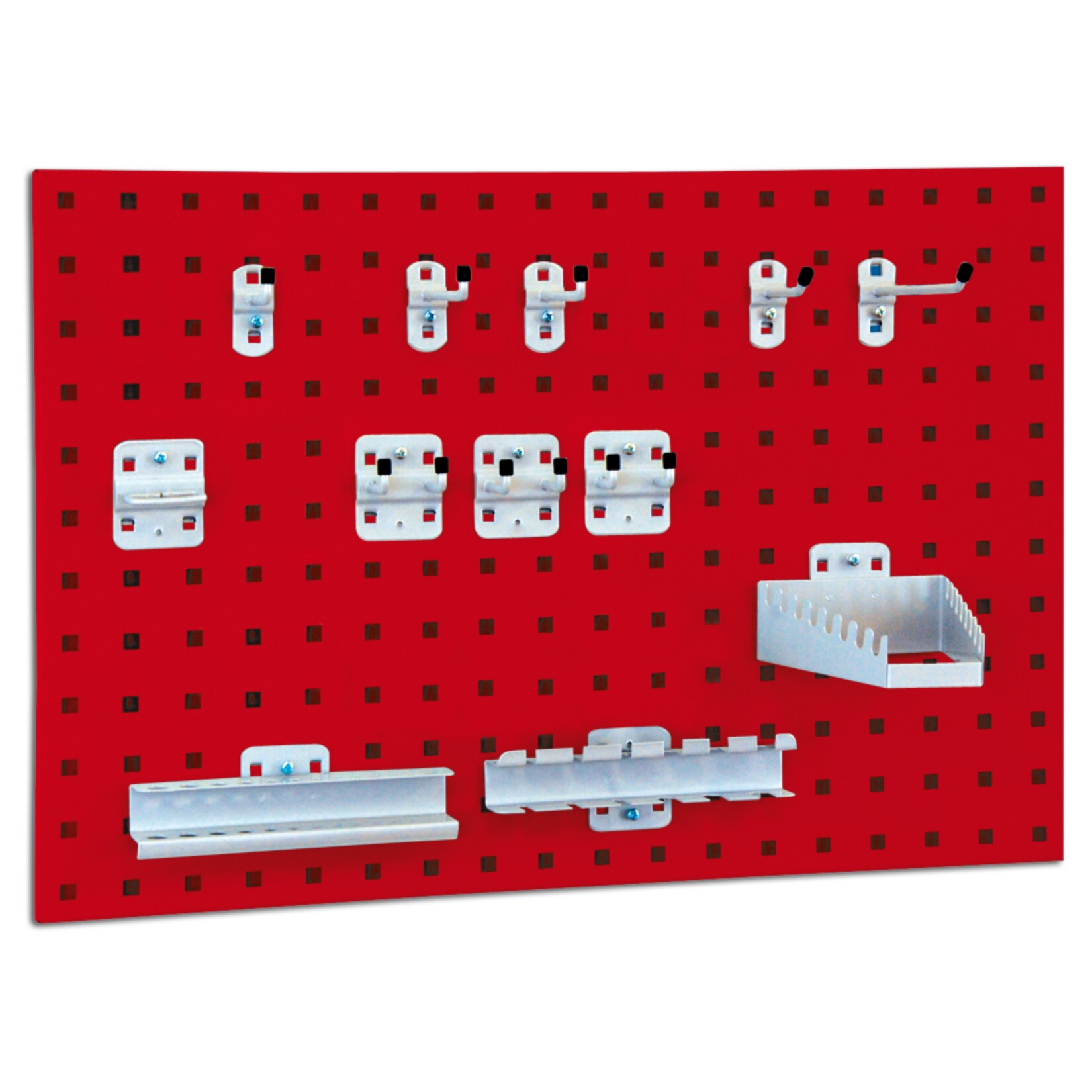 BRB System-Lochplatte mit Haken- und Halter-Set, verkehrsrot | 02100000238552