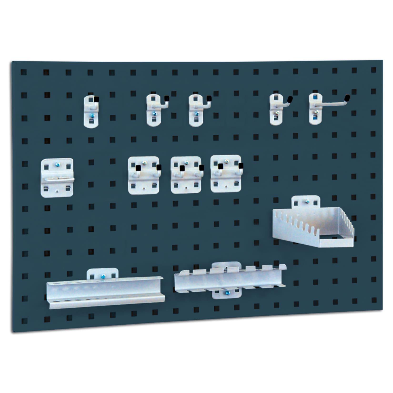 BRB System-Lochplatte mit Haken- und Halter-Set, Anthrazitgrau - Bild 1