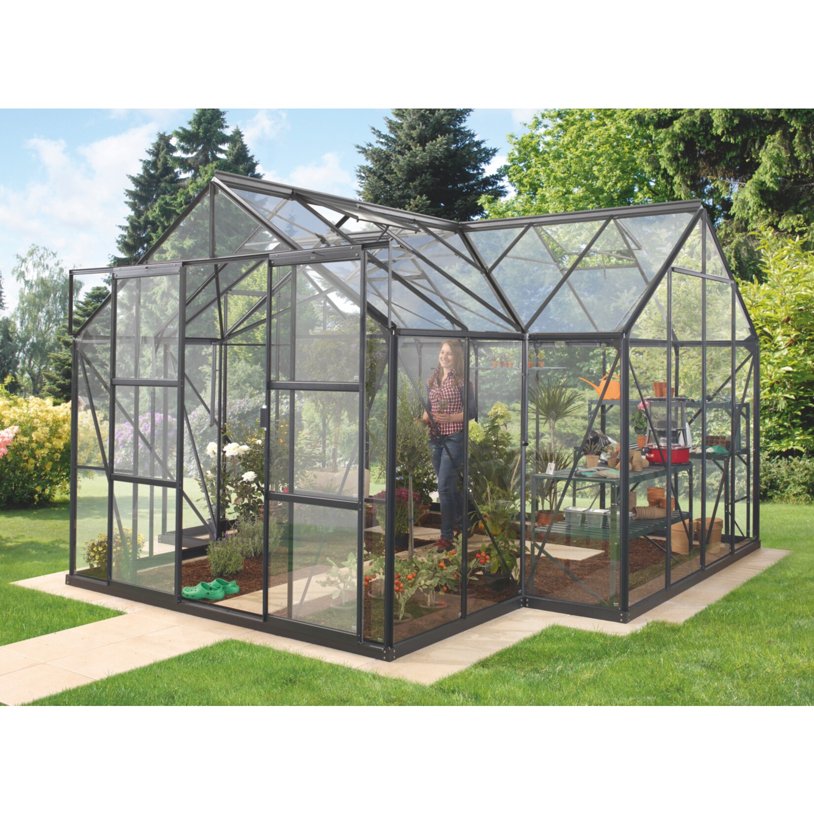 Vitavia Gewächshaus Sirius schwarz lackiert, mit 3 mm Einscheibensicherheitsglas | 04005717087395