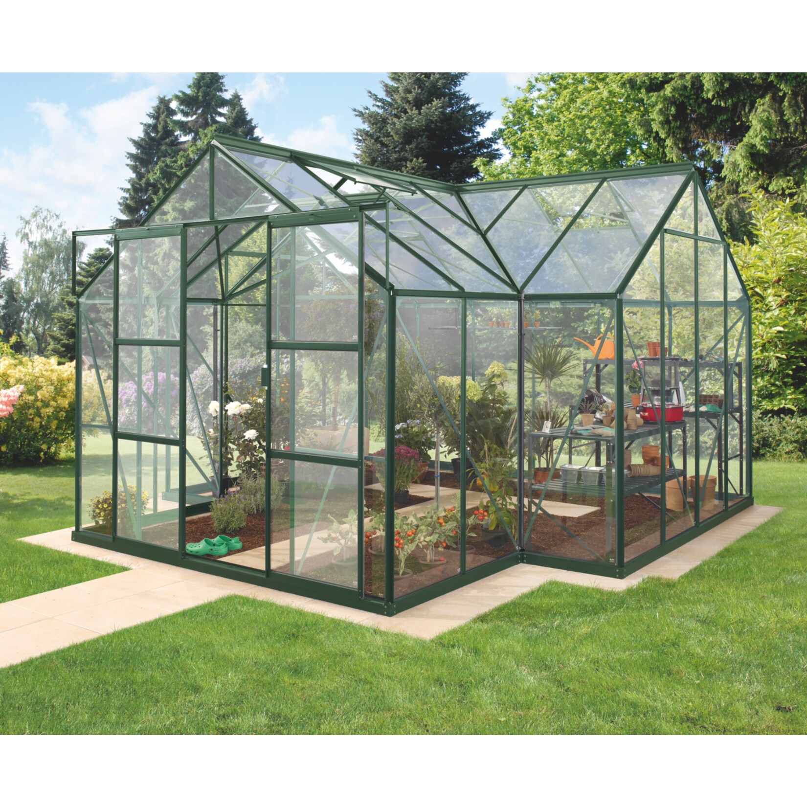 Vitavia Gew&auml;chshaus Sirius gr&uuml;n lackiert, mit 3 mm Einscheibensicherheitsglas - Bild 1