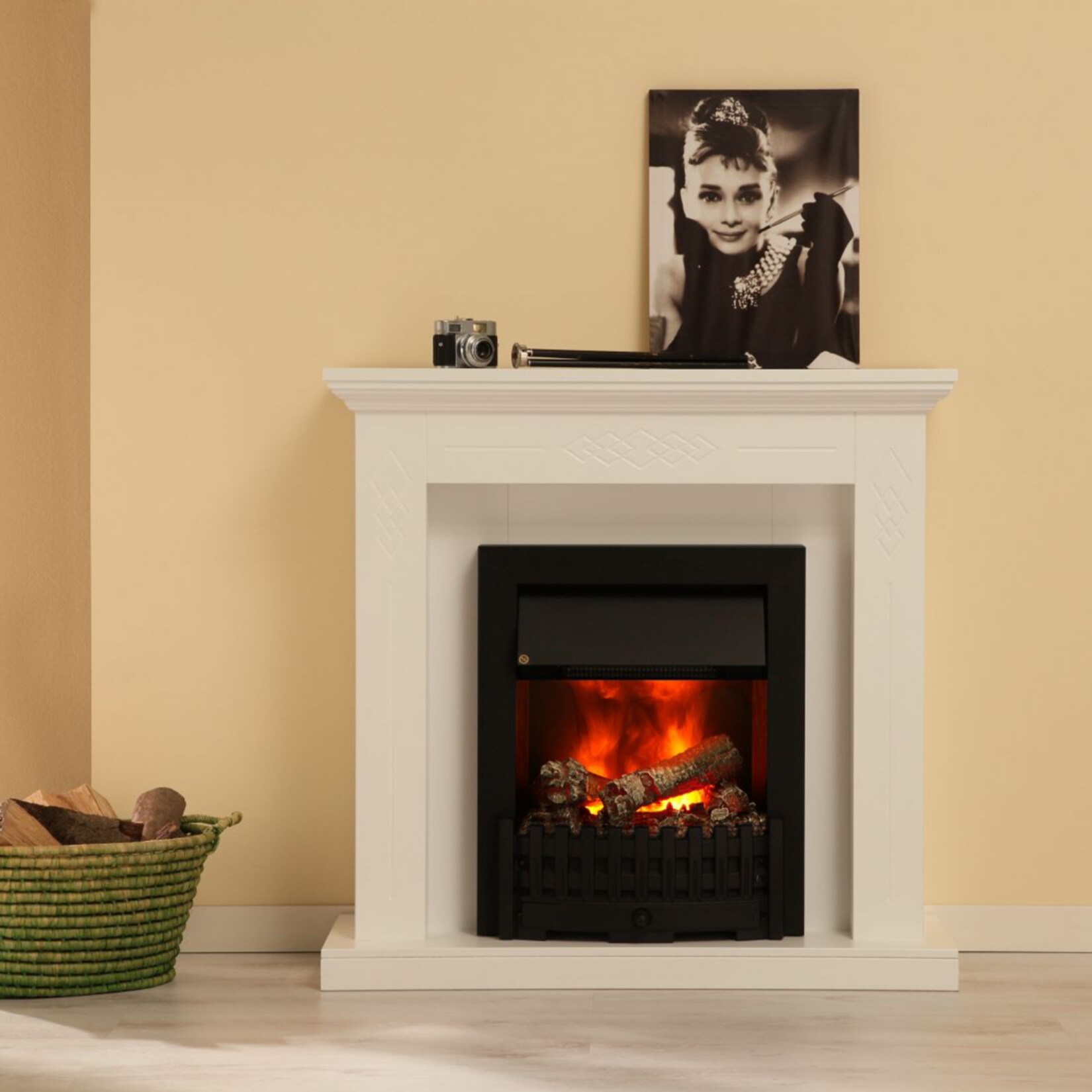 ALBERO MÖBEL OPTI-MYST® Elektrokamin Alabama, brillantweiß ( online