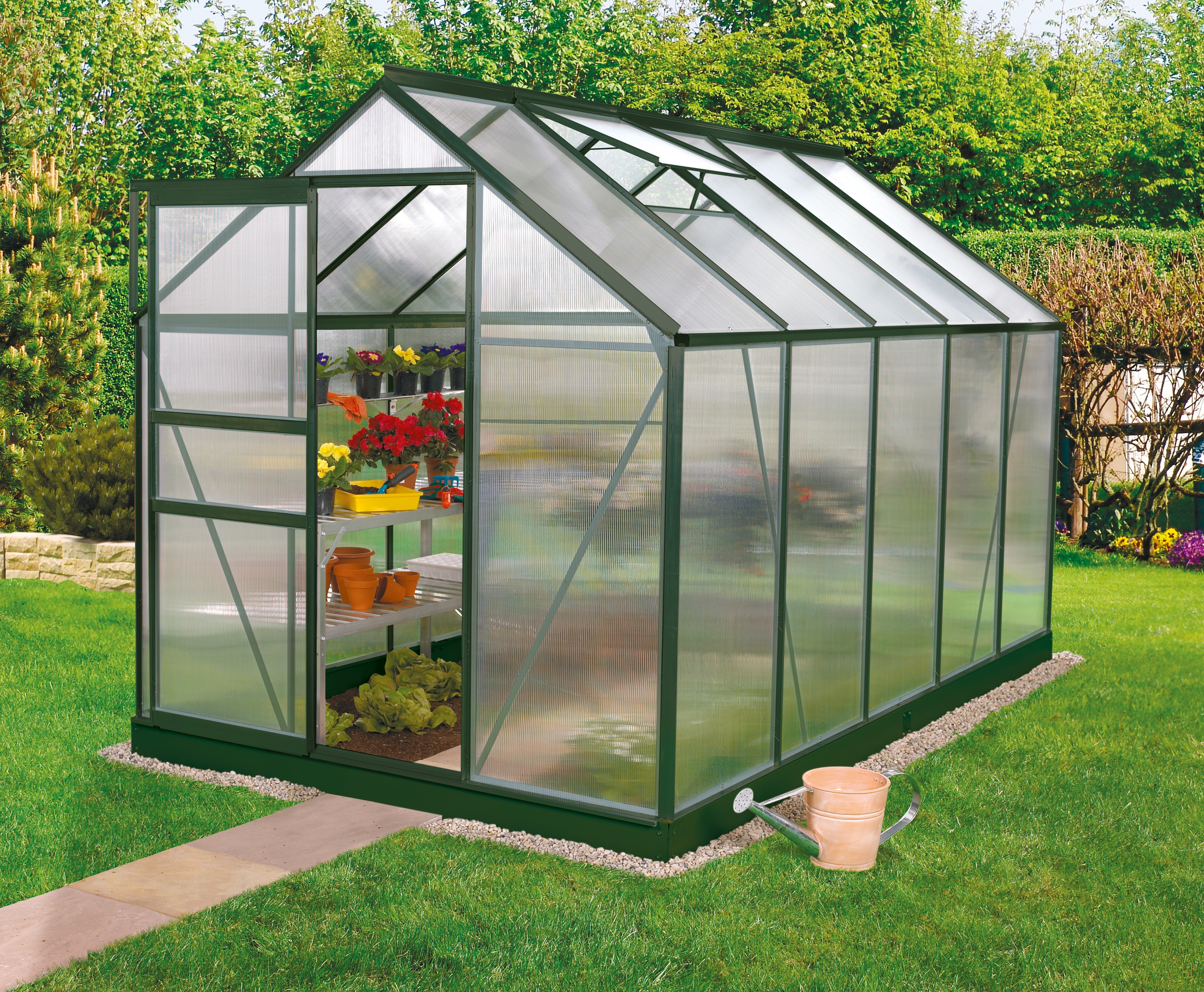 Vitavia Venus 6200 Gew&auml;chshaus 4 mm HKP gr&uuml;n, ohne Fundament - Bild 1