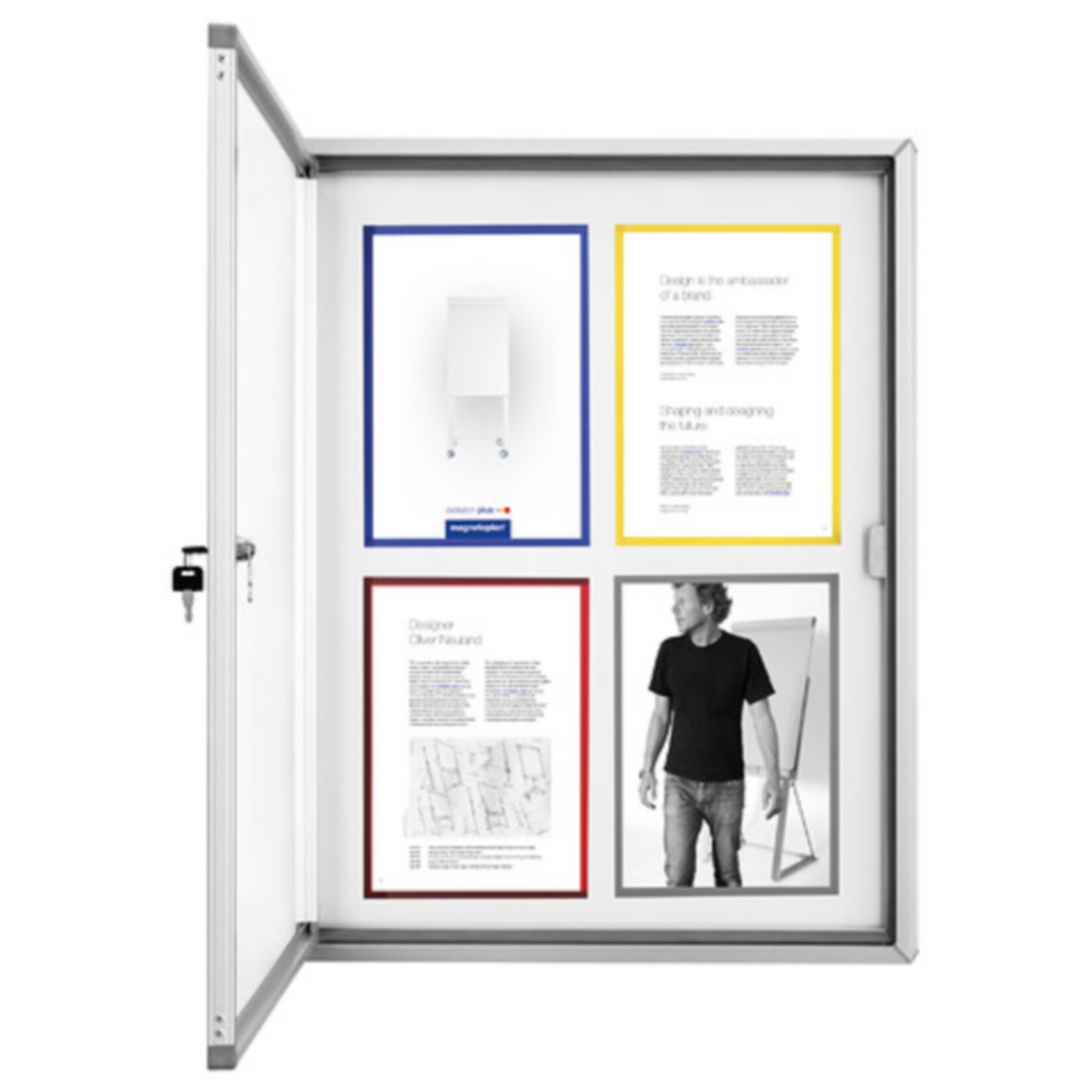 magnetoplan Schaukasten CC Außenbereich mit Sicherheitsglas, magnetisch 9x A4