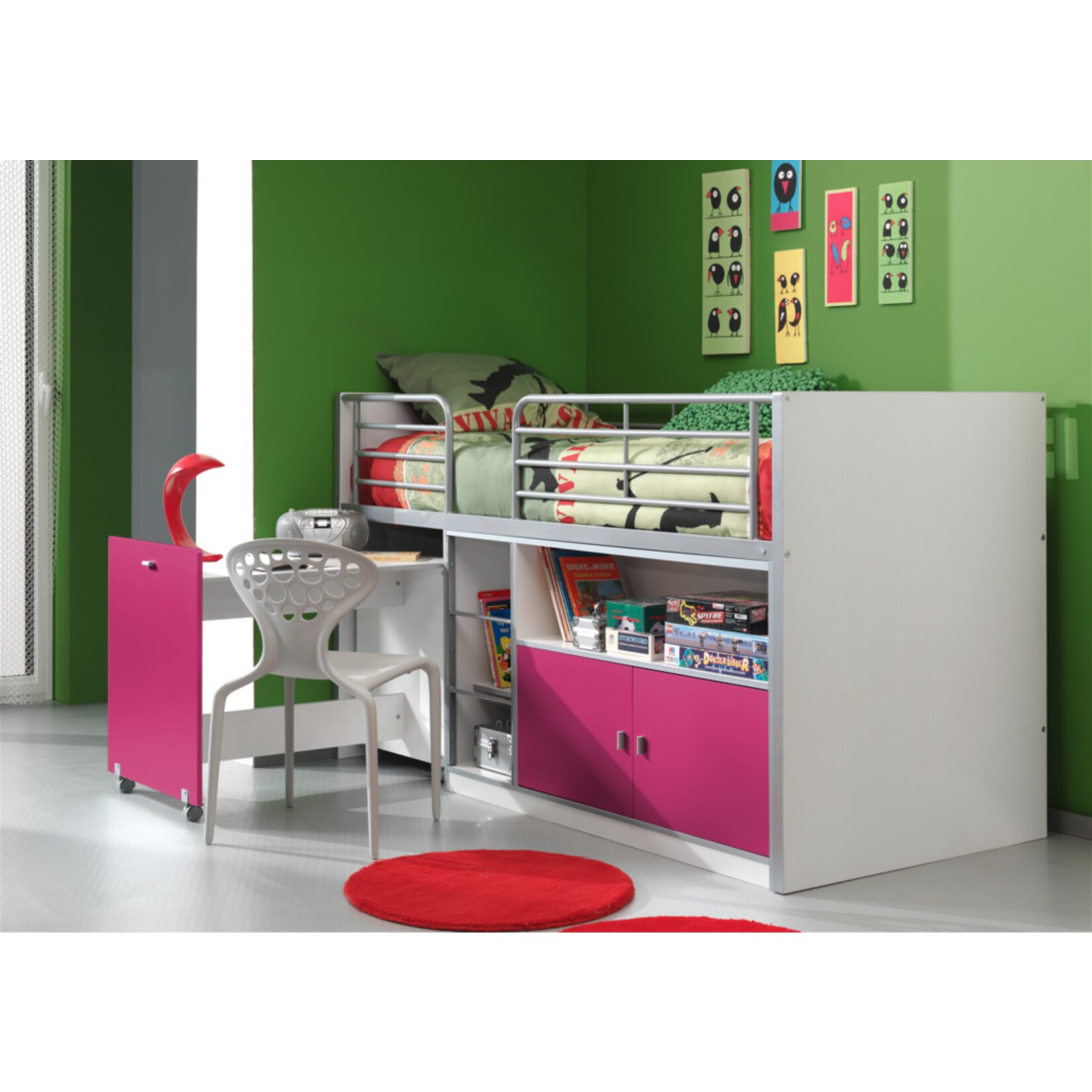 Vipack Halbhochbett Bonny 91 Fronteinstieg, fuchsia | 05420070216258