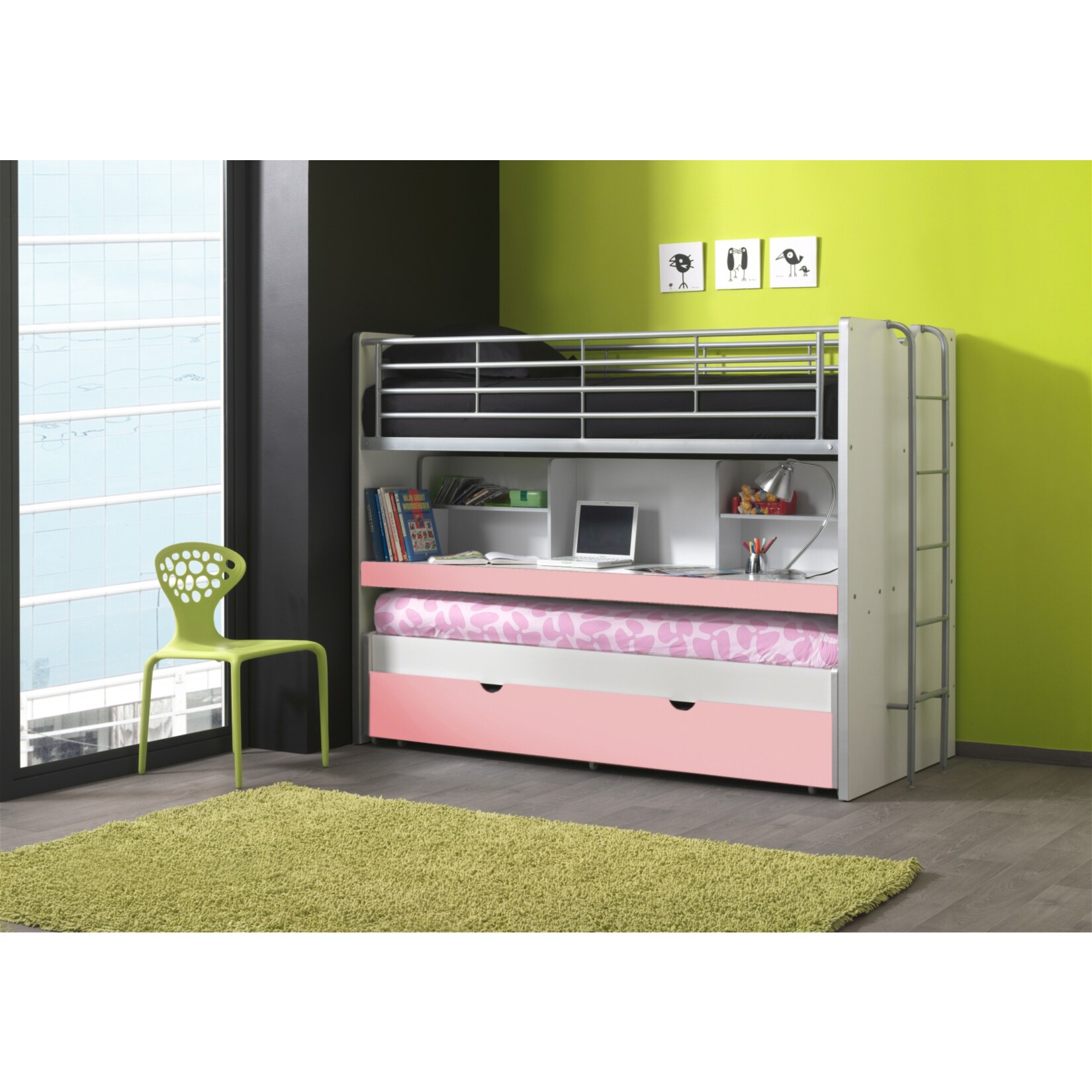 Vipack Hochbett Bonny BONHS80, rosa - Bild 1