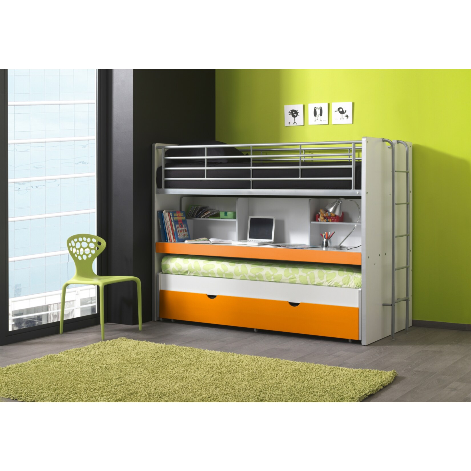 Vipack Hochbett Bonny BONHS80, orange - Bild 1