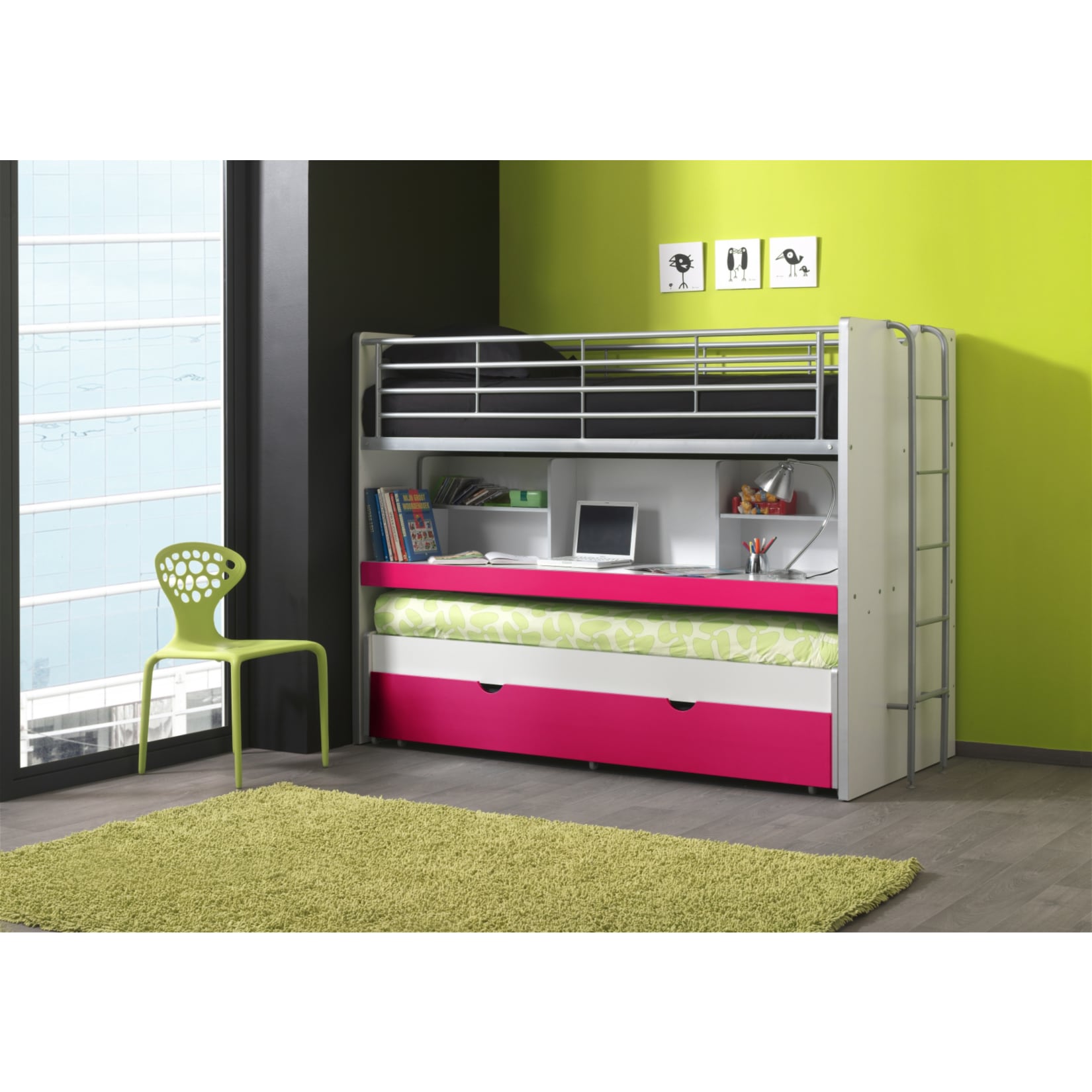 Vipack Hochbett Bonny BONHS80, fuchsia - Bild 1