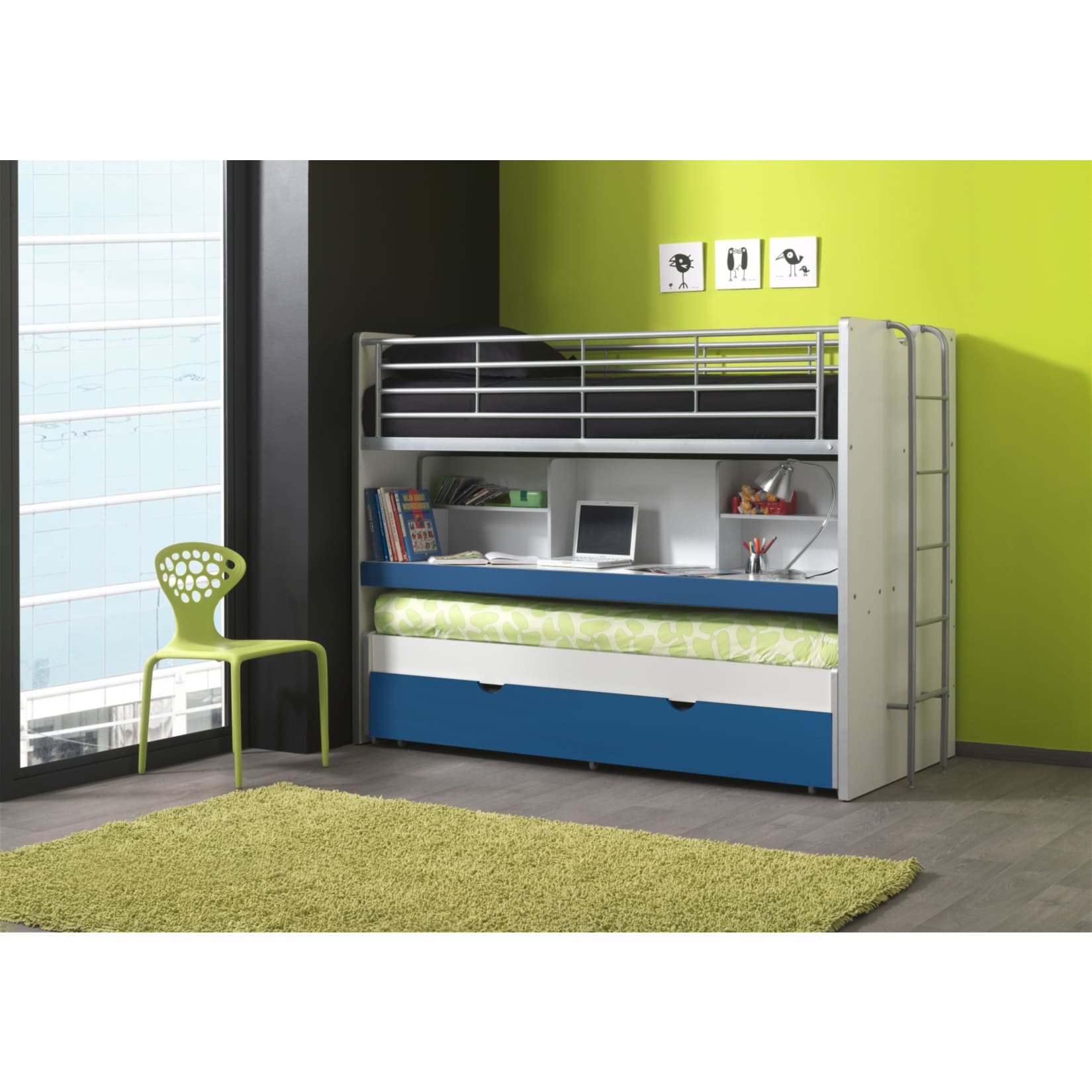 Vipack Hochbett Bonny BONHS80, blau - Bild 1