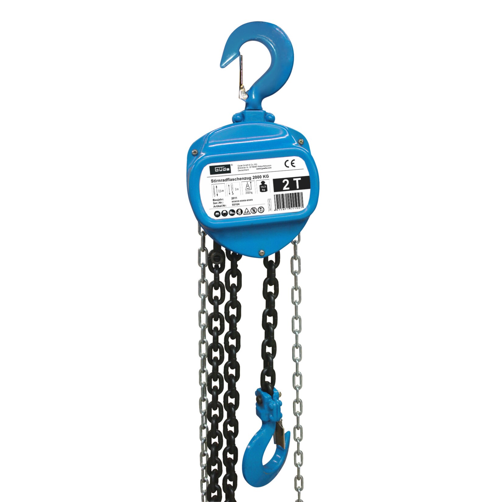 Stirnradflaschenzug 2000 kg | 04015671551047