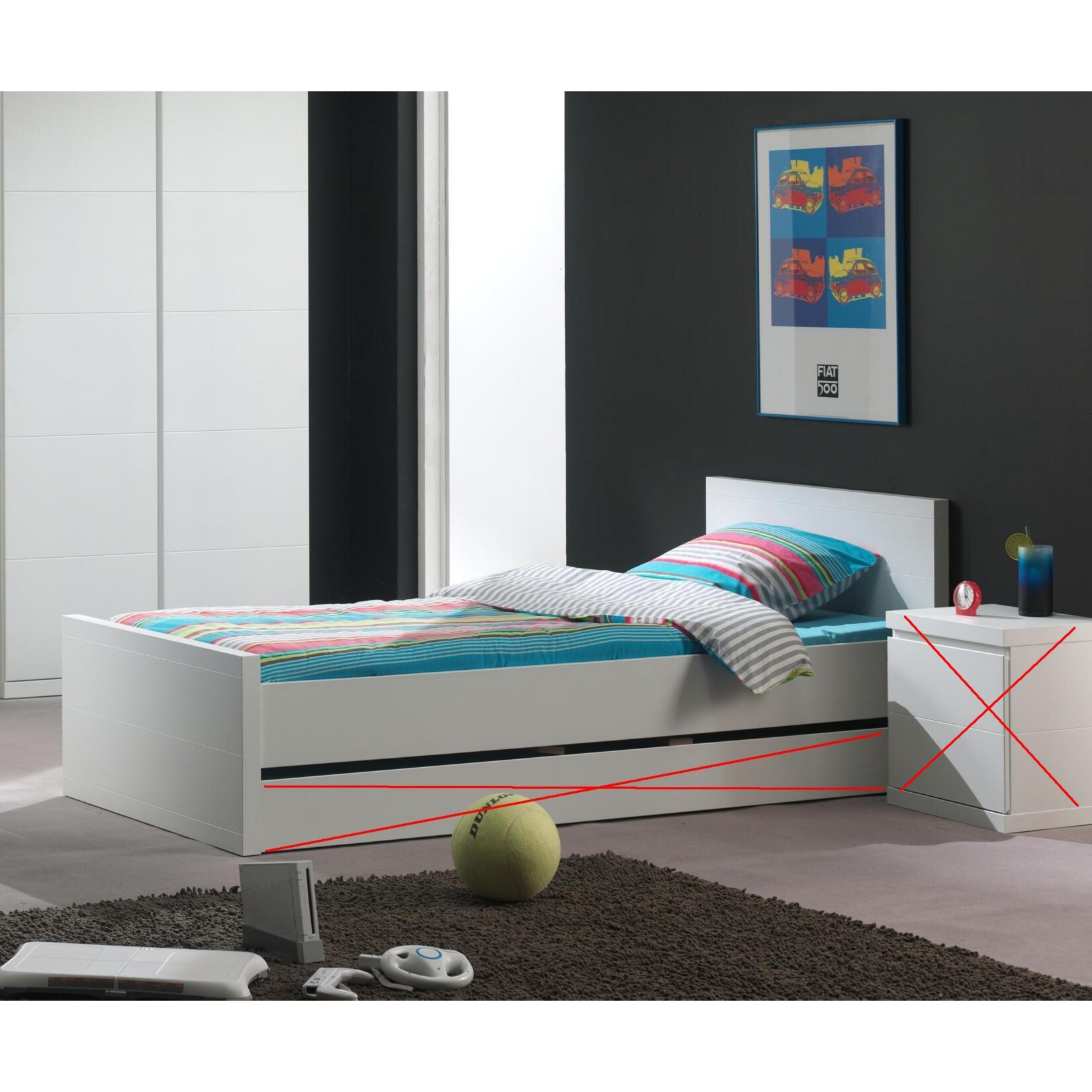 Vipack Einzelbett Lara, 90 x 200 cm - Bild 1