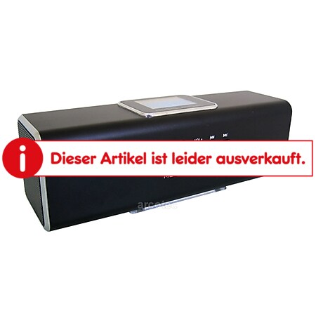 MUSIC ANGEL Portable Stereo Mini Lautsprecher mit Radio, Akku, USB, microSD - schwarz - Bild 1