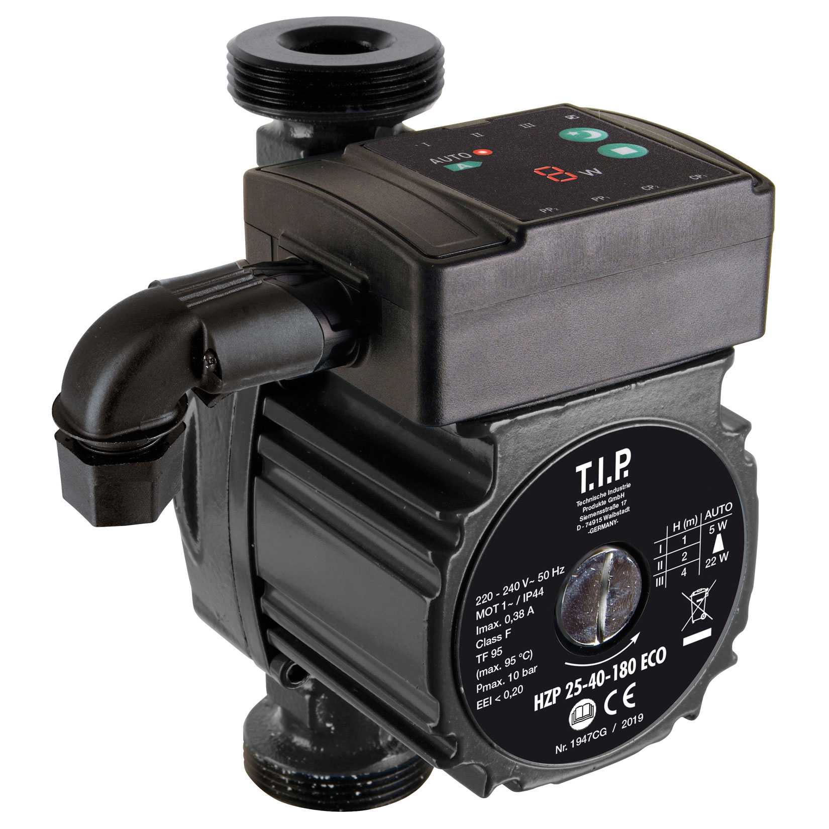 T.I.P. Heizungszirkulationspumpe HZP 25-40-180 ECO - Bild 1