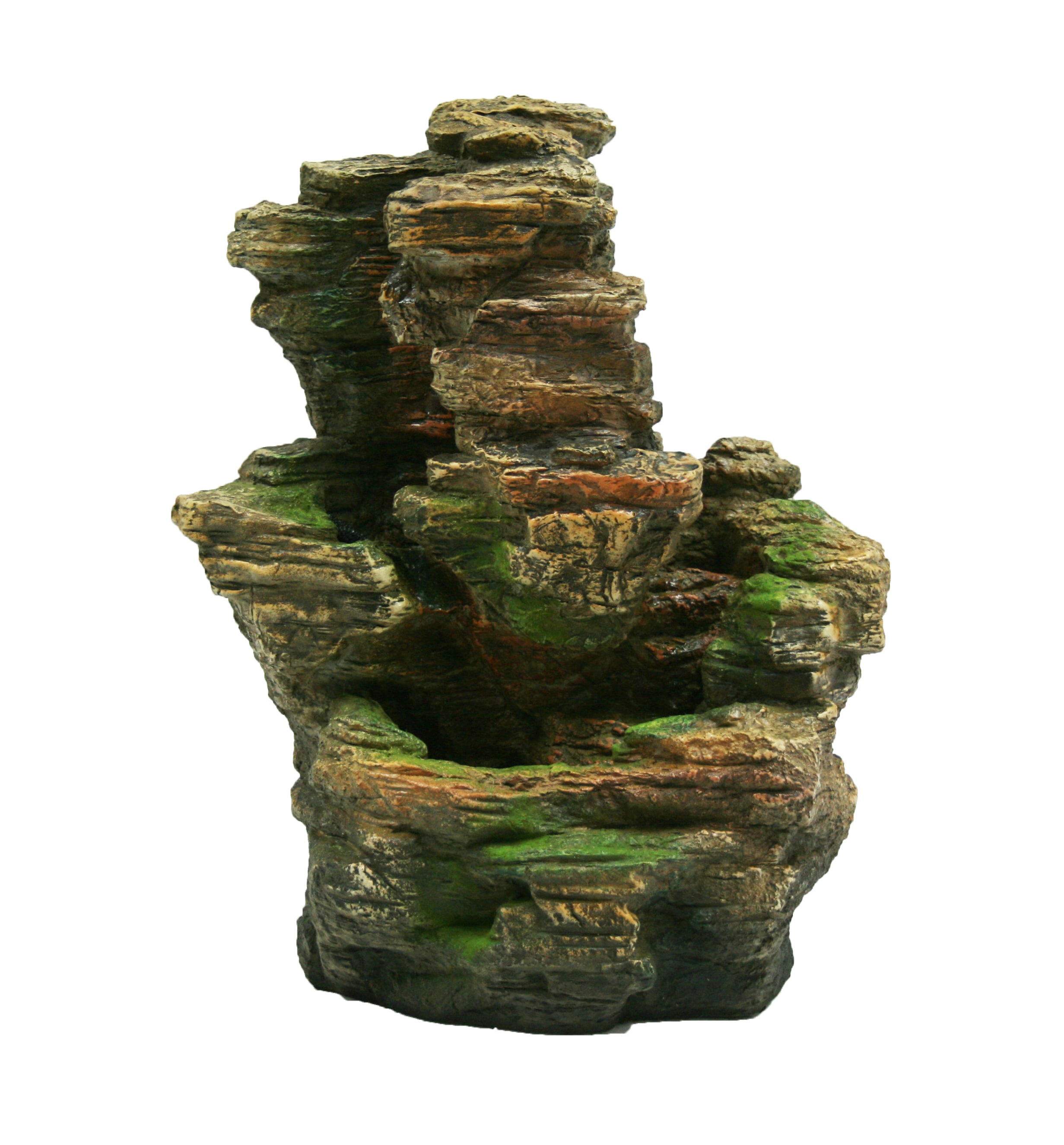 CHIOS - Polyresin, Mini-Wasserfall mit eigenem Wasserreservoir - 600l/h, 3x1 LEDs wei&szlig; - Bild 1