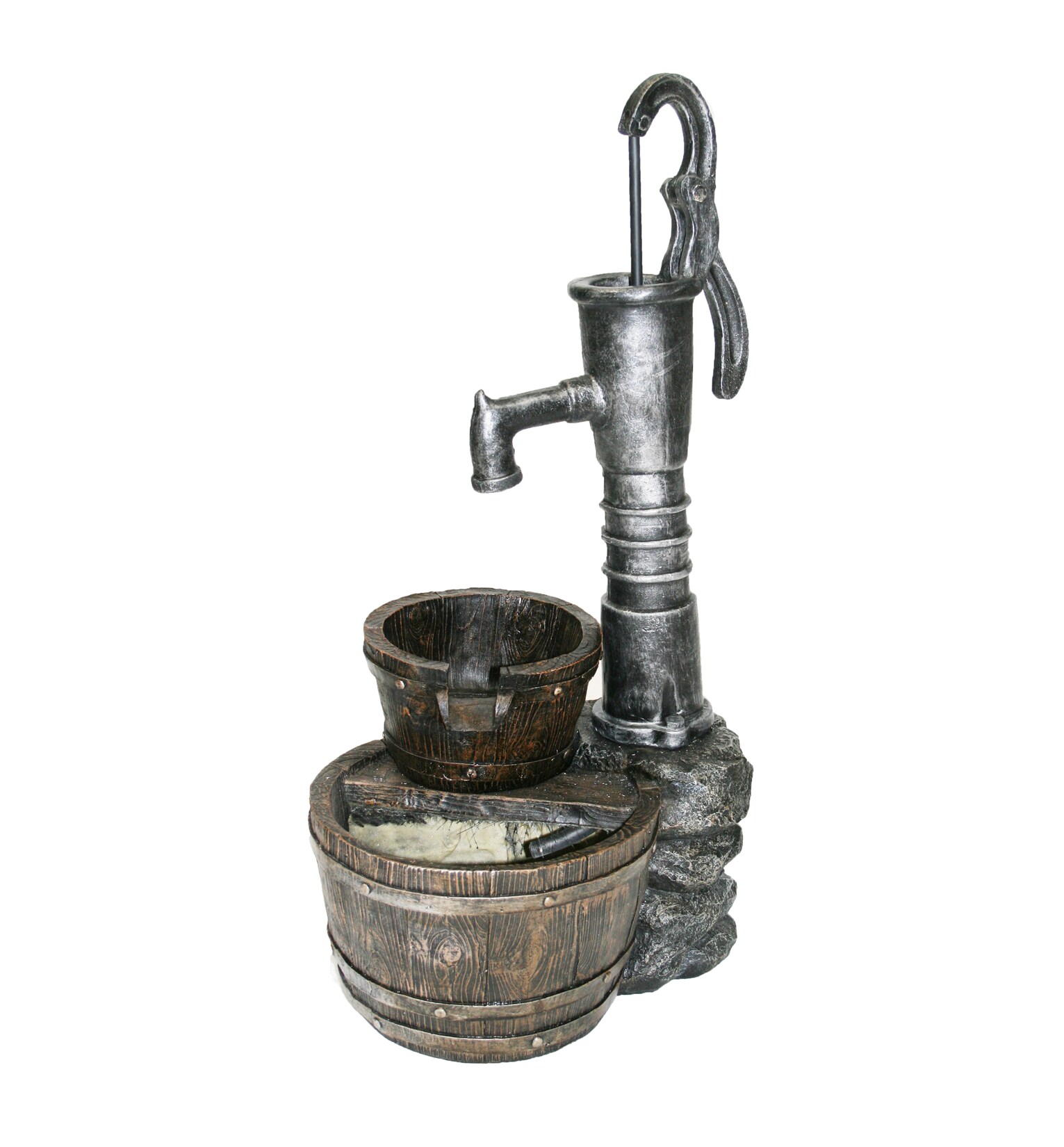 LAS VEGAS – Polyresin, Rustikale Dekoration „Schwengelpumpe mit Fässern“ | 08711465870641