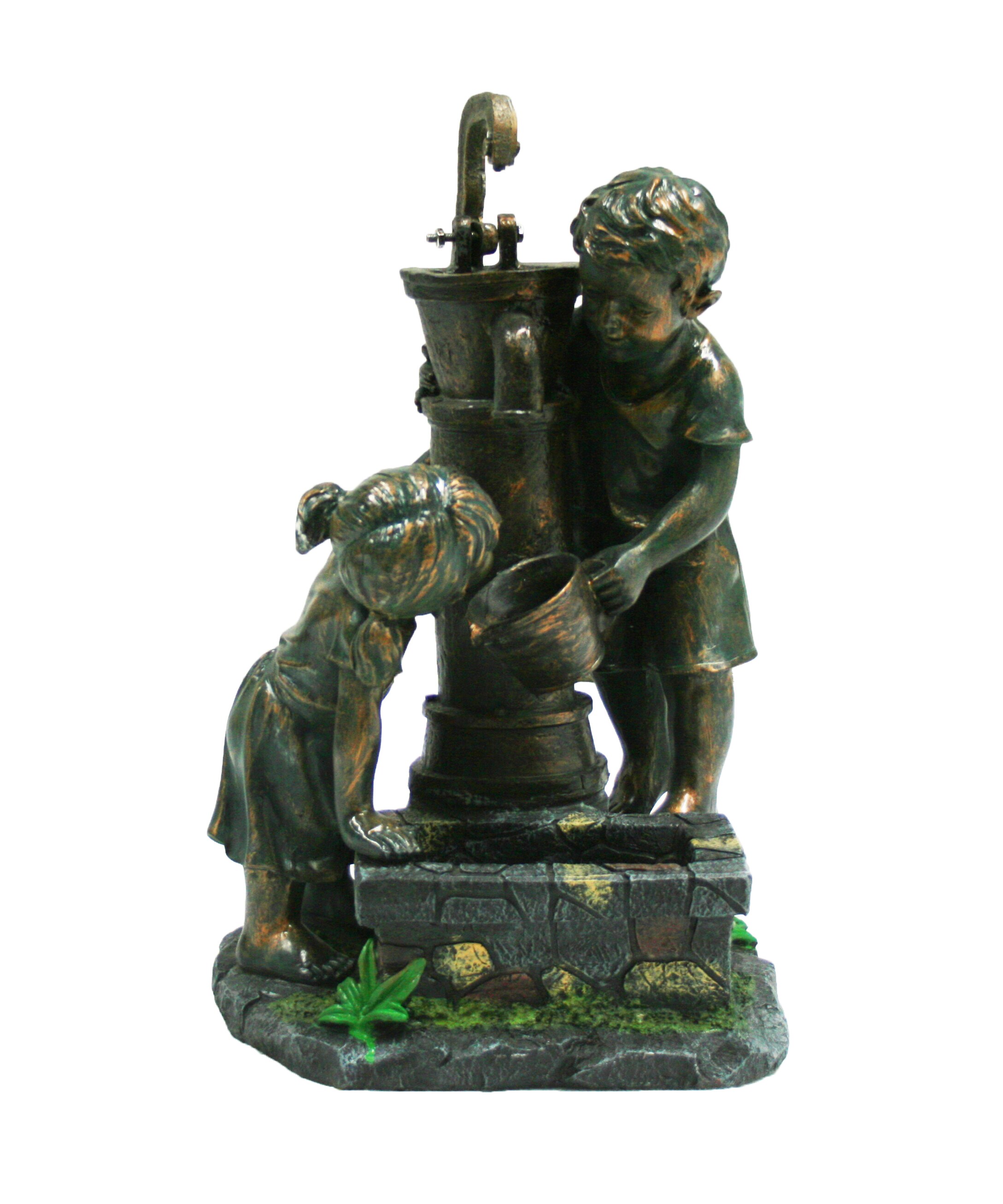 ATLANTA - Polyresin, Rustikale Dekoration "Kinder am Brunnen" - Bild 1