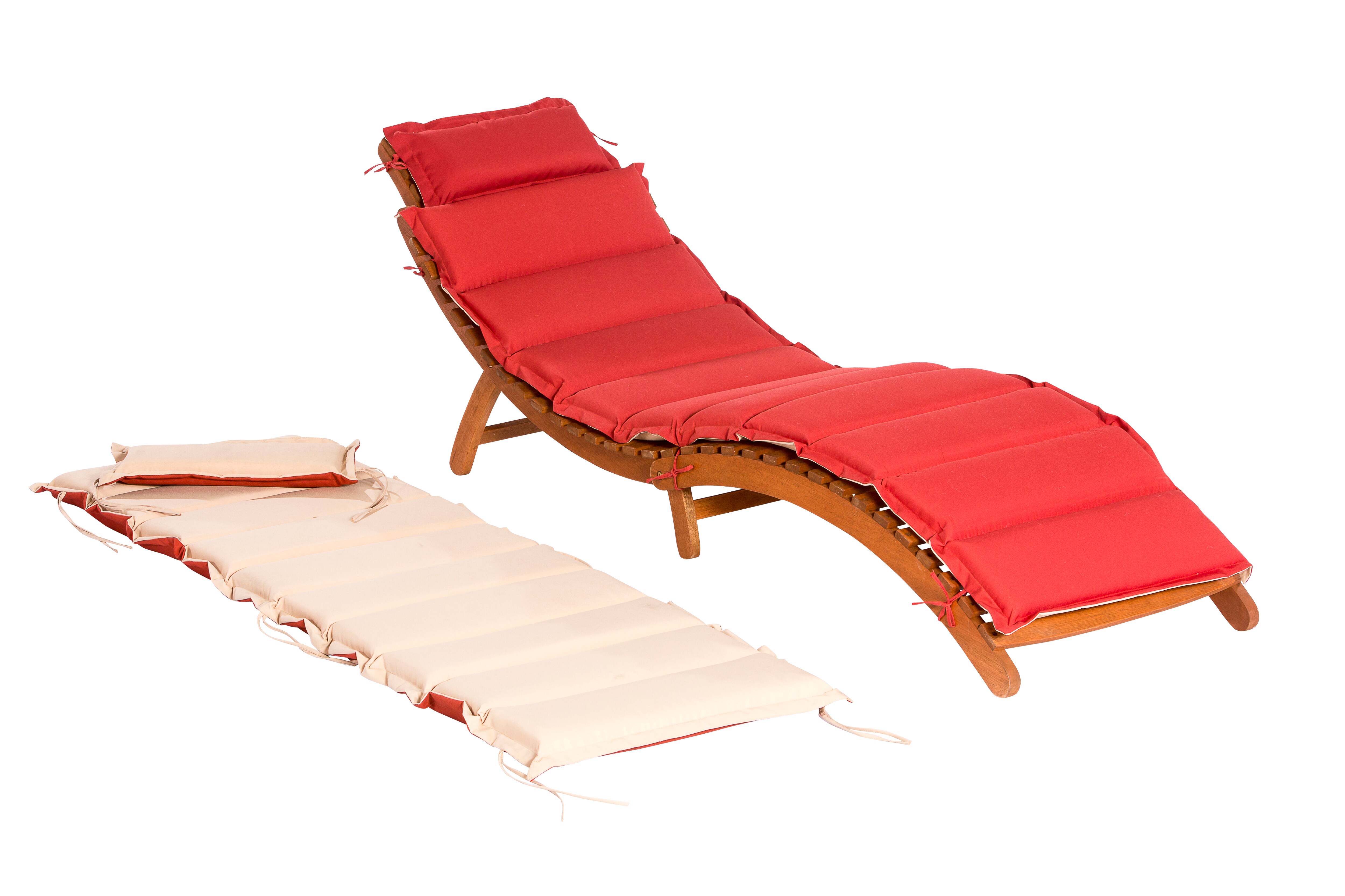 Merxx Gartenliege Ipanema, inkl.Auflage rot/beige - Bild 1