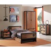 Vipack Set Alex best. aus Nachtkonsole, Einzelbett 90x200, Bettschublade, Kleiderschrank 2-trg. und Kommode  Kiefer gebürstet