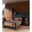 Vipack Set Alex best. aus Nachtkonsole, Einzelbett 90x200, Bettschublade, Kleiderschrank 3-trg. Kiefer gebürstet