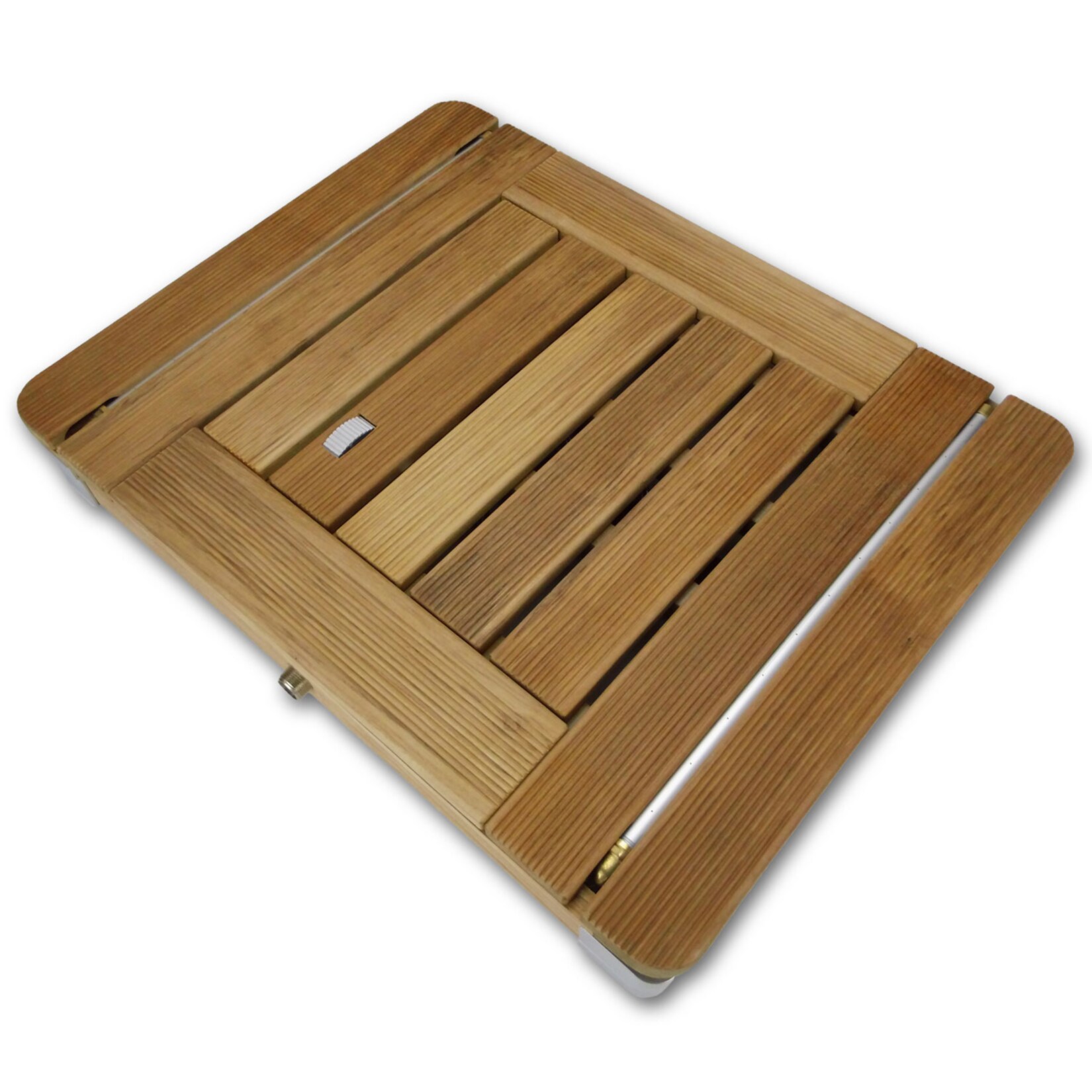 Mobile Gartendusche Bodendusche aus massivem Teak-Holz | 04031985705105