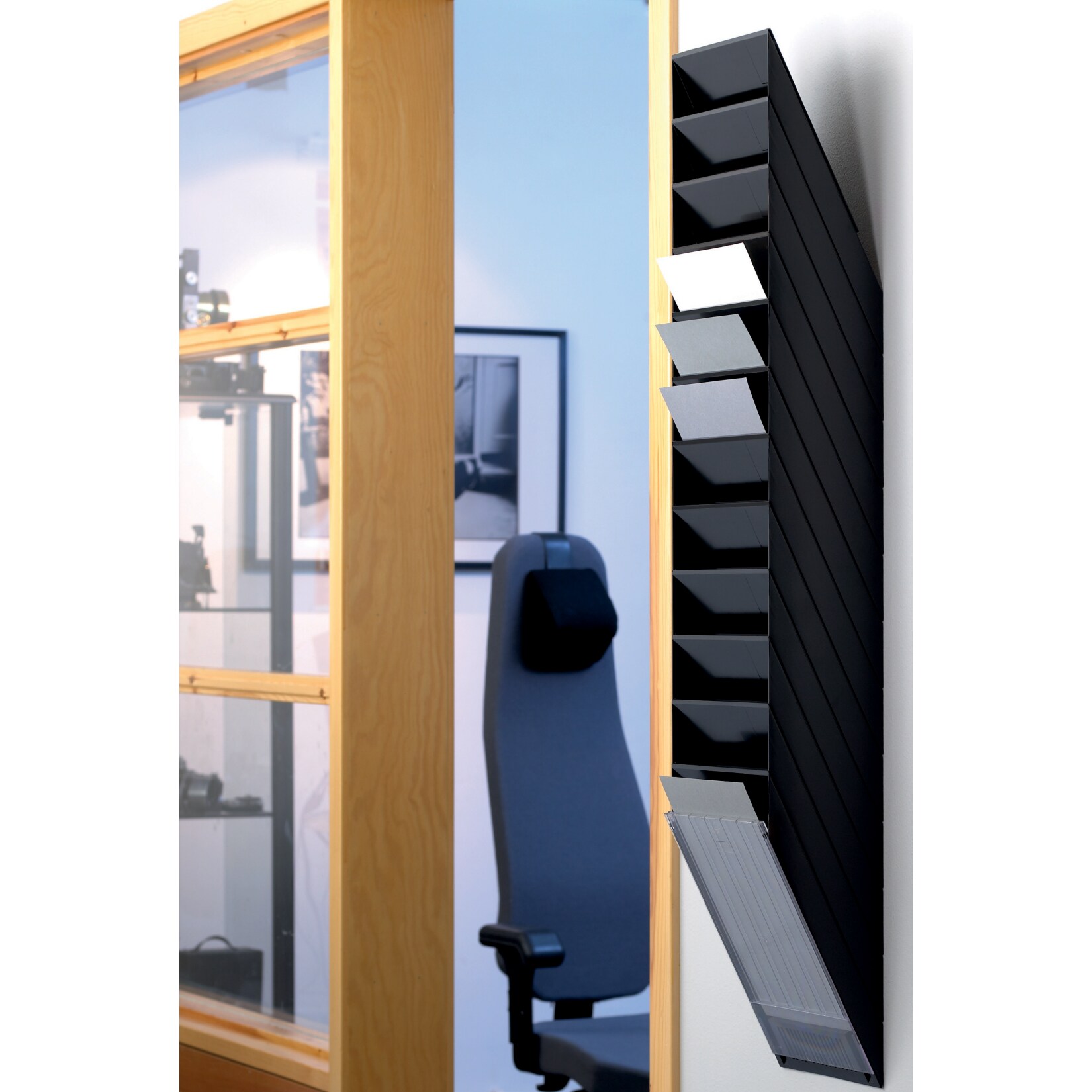 Prospektspender-Set FLEXIBOXX 12 A4, schwarz | 07318089763062