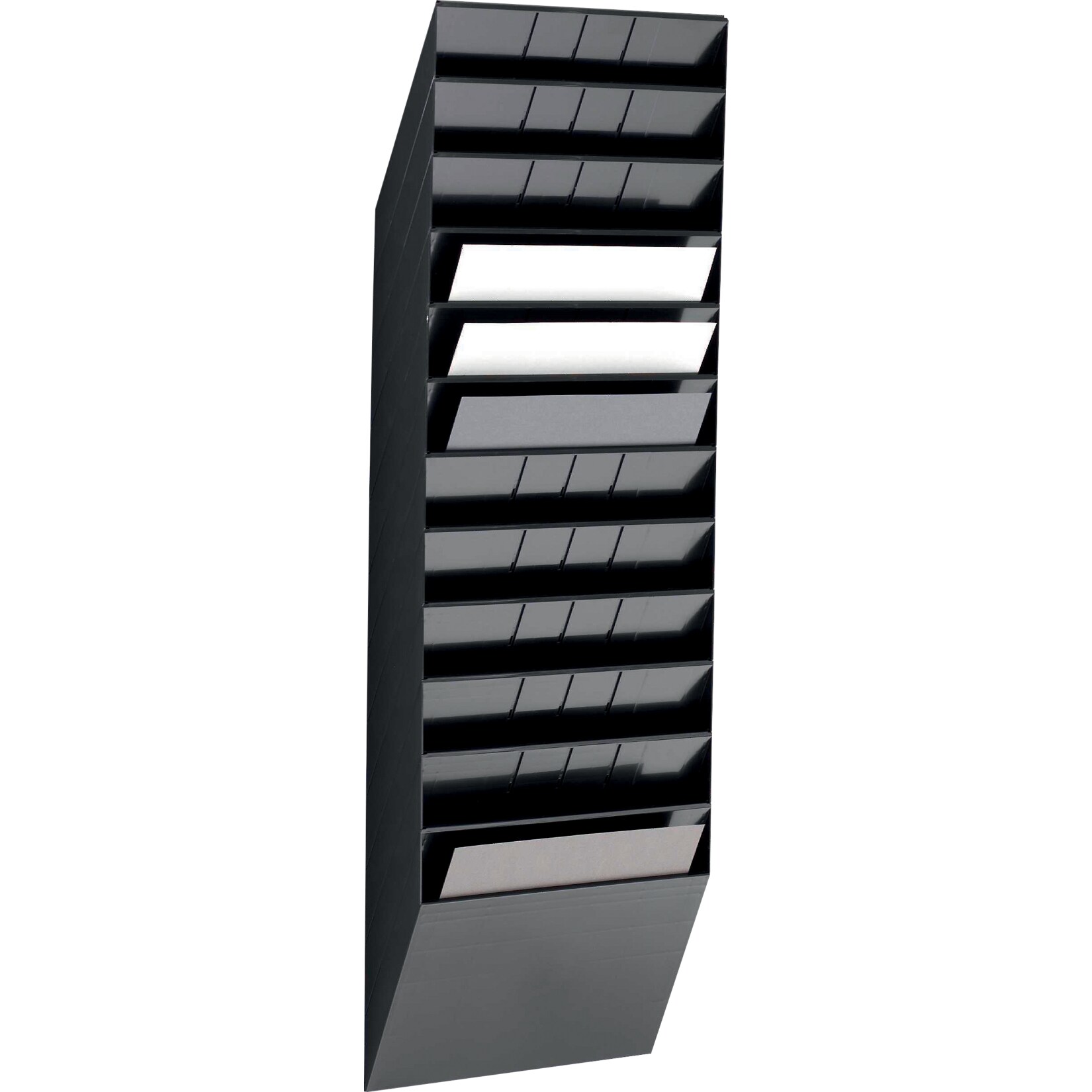 Prospektspender-Set FLEXIBOXX 12 A4 quer, schwarz | 07318089781066