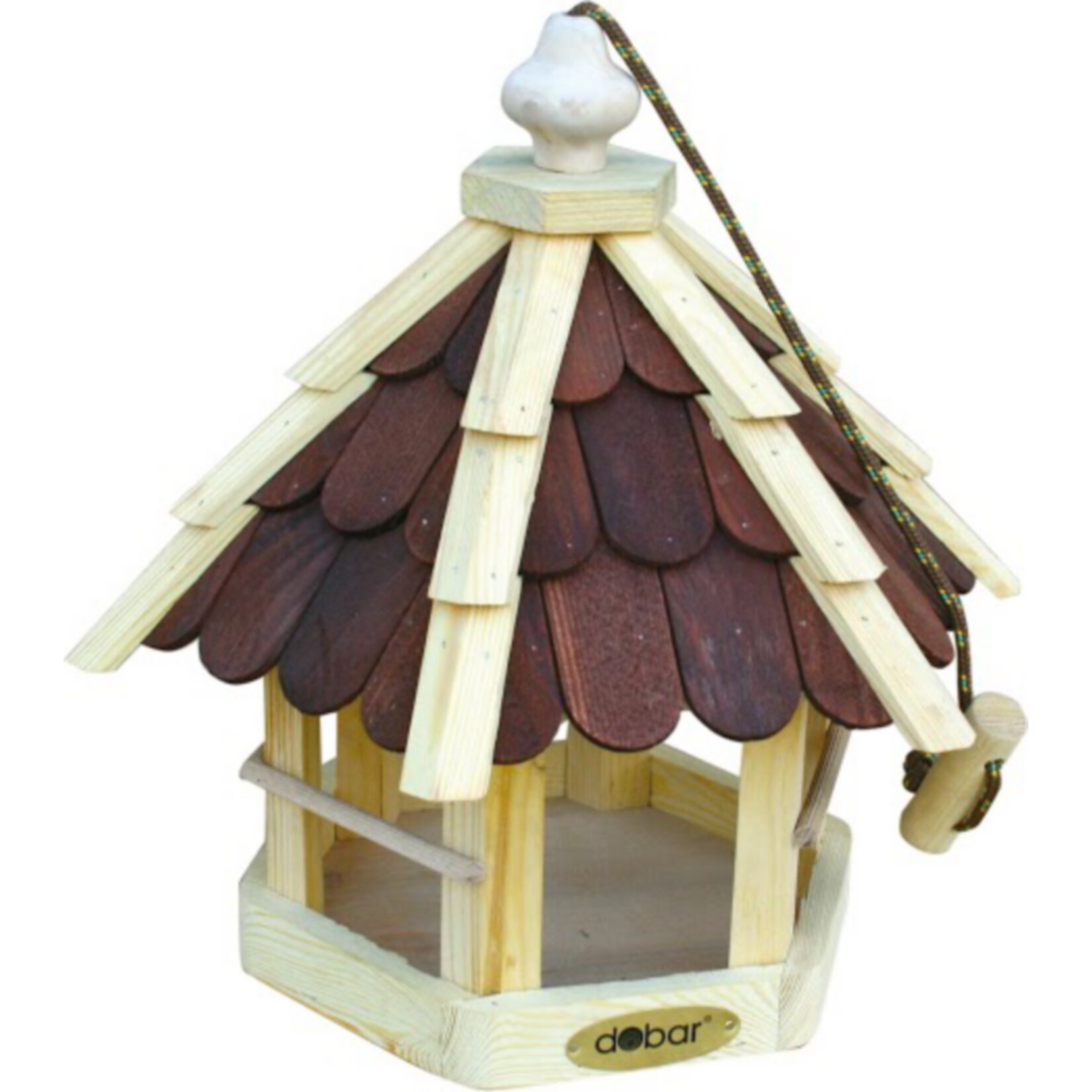 dobar Futterhaus mit lasierten Holzschindeln inkl. Kordel | 04055894906385