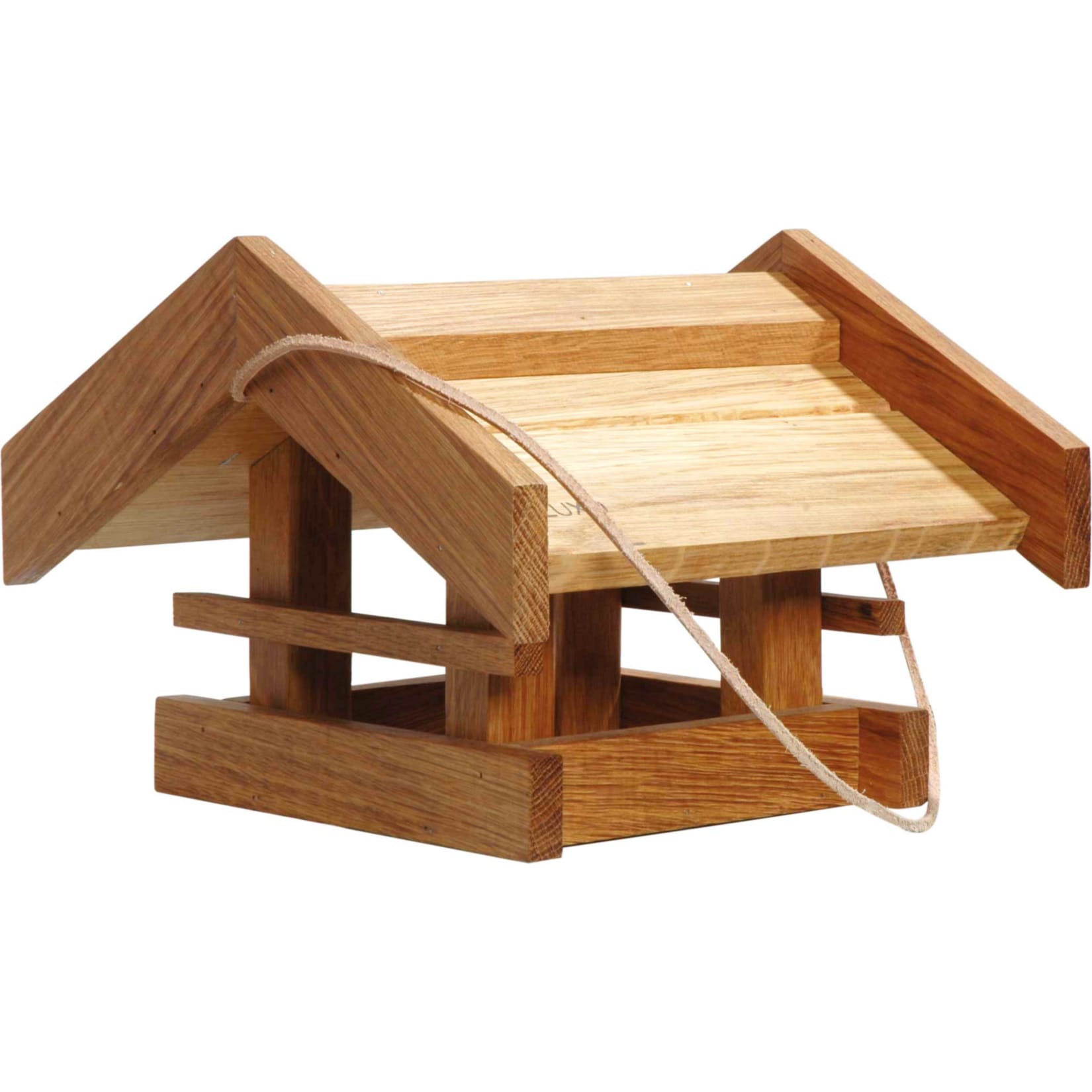 Solides Eiche-Vogelfutterhaus "Basis" mit Kordel 31x28x20 - Bild 1