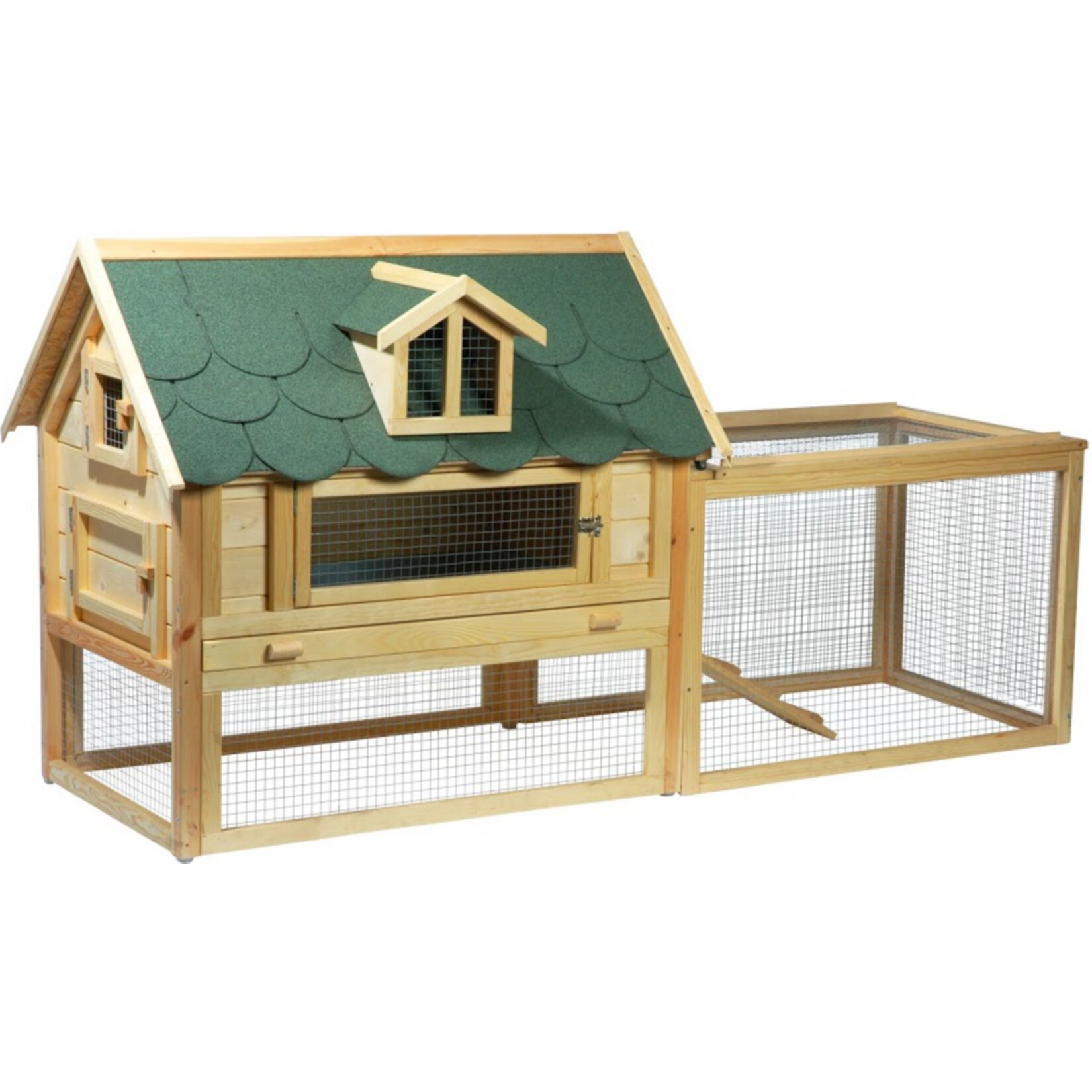 Dobar Luxus-Kleintierstall "Open Sky" mit Freigehege und Schiebedach - Bild 1