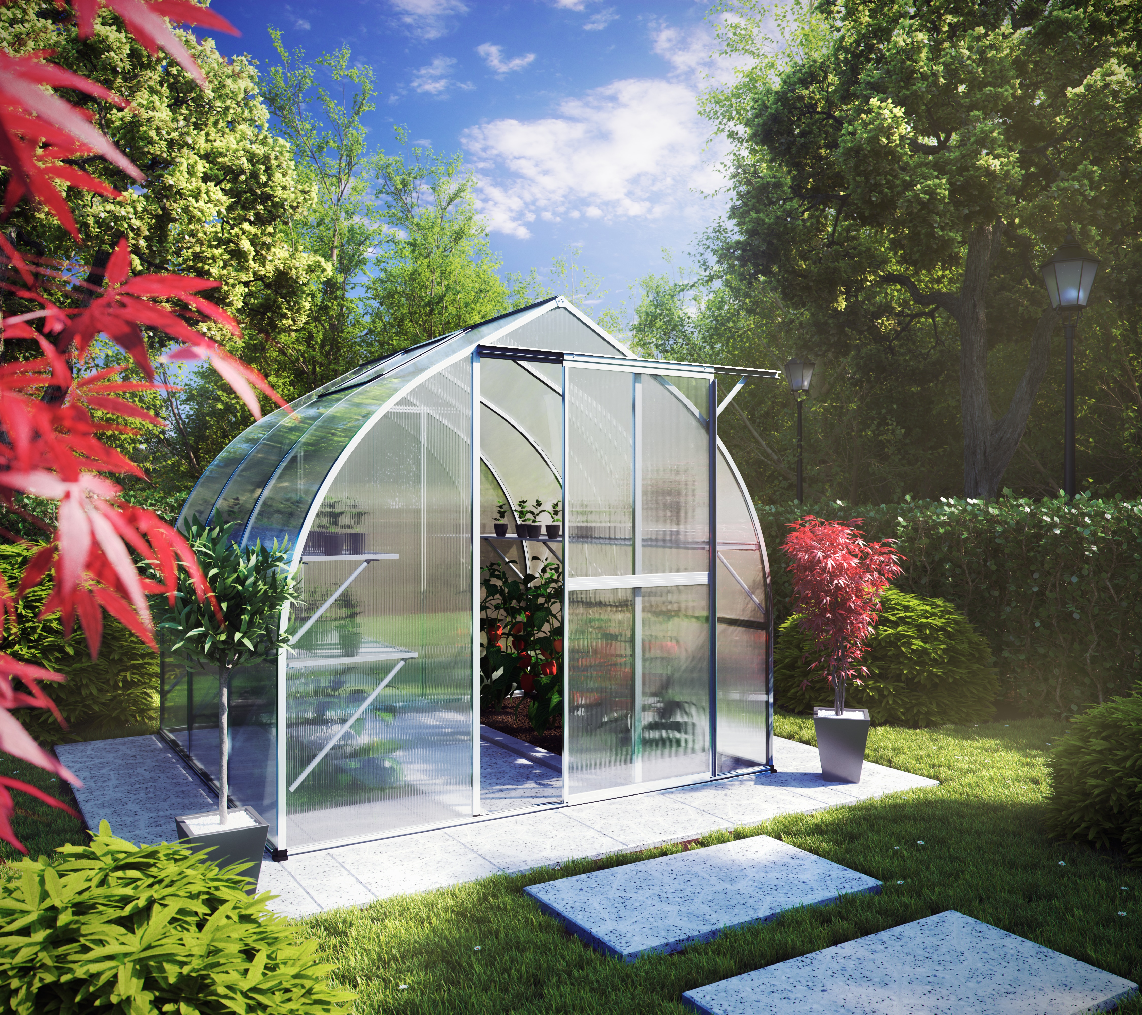 KGT Gew&auml;chshaus &laquo;Rhodo III&raquo; blank, ohne Fundamentrahmen - Bild 1