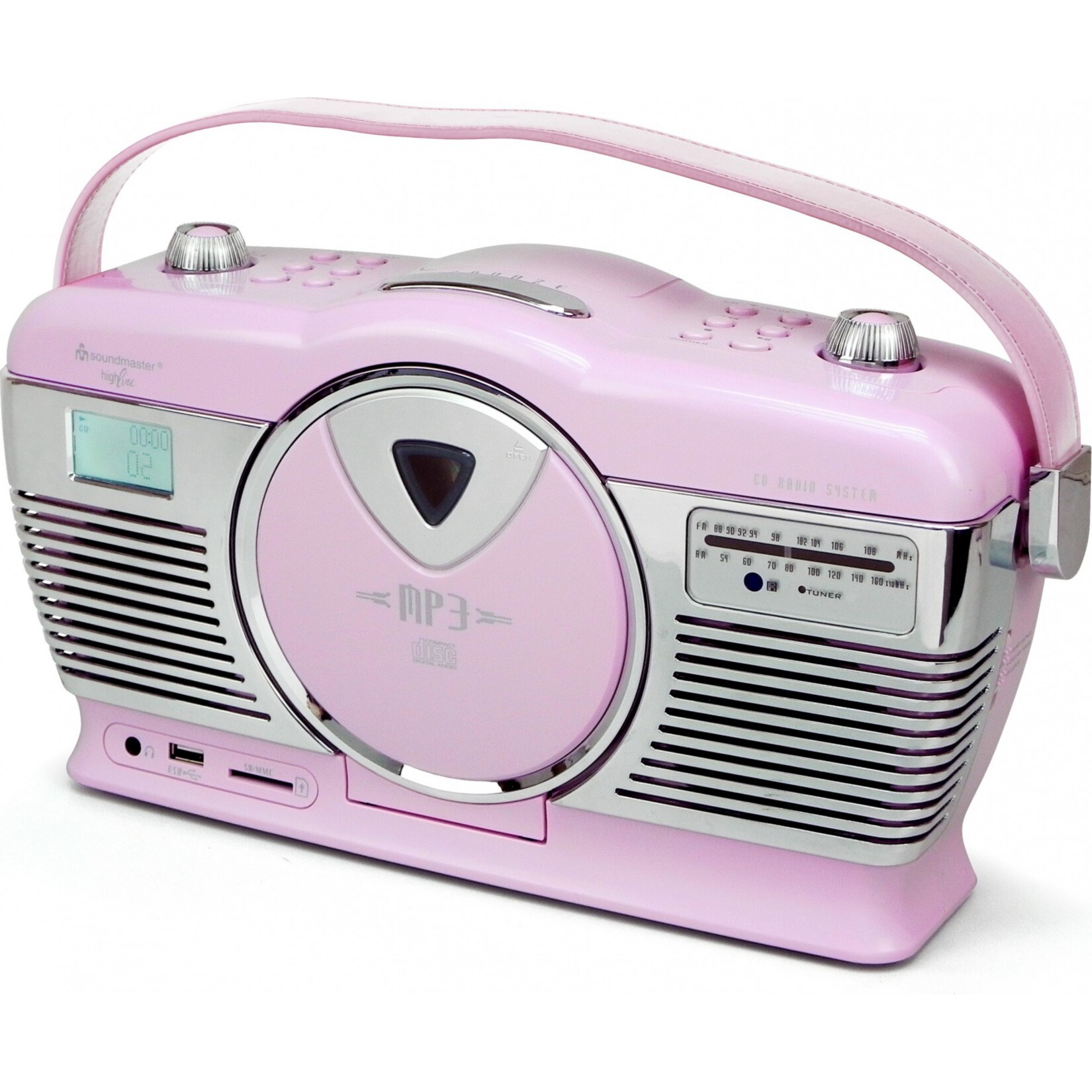 Soundmaster RCD1350PI Retro CD/MP3/USB Radio in pink - Bild 1