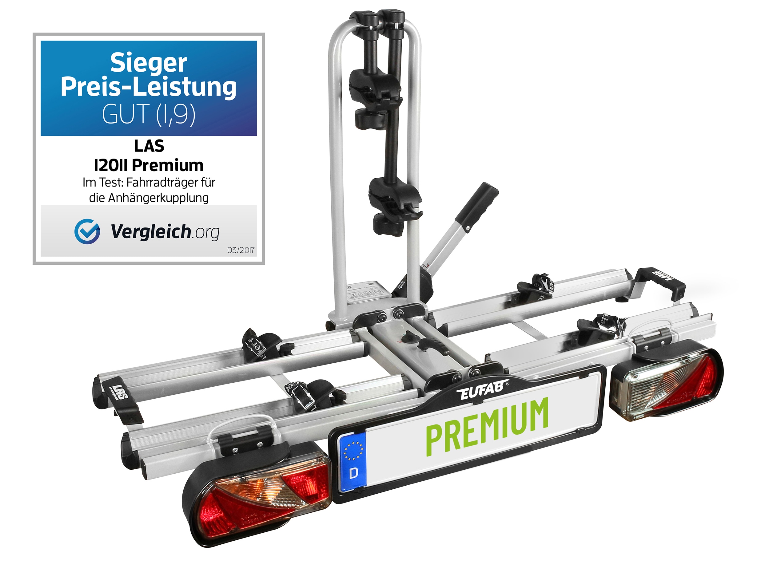 EUFAB Fahrradhecktr&auml;ger "PREMIUM" f&uuml;r Anh&auml;ngerkupplung - Bild 1