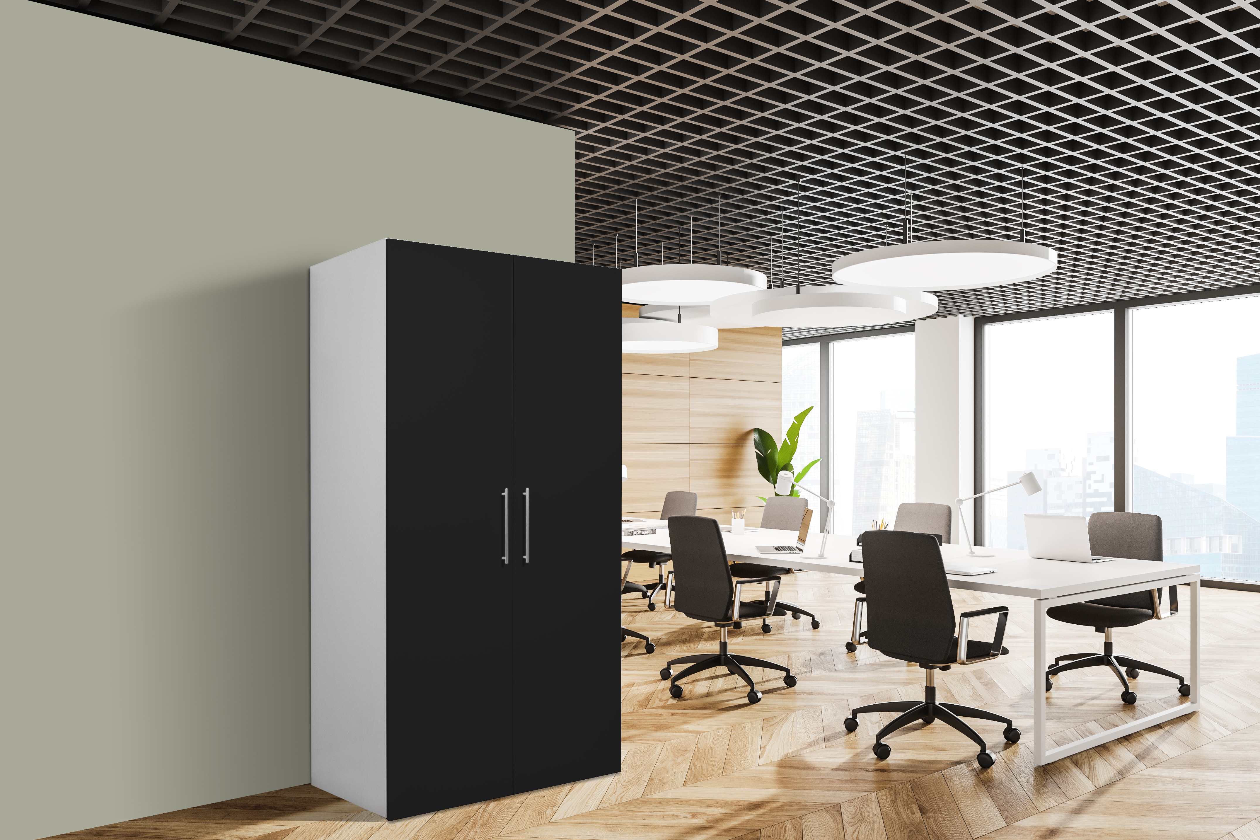 Respekta Schrankküche SKWSS weiß schwarz – Pantryauflage mit Duokochfeld | 04260515333222