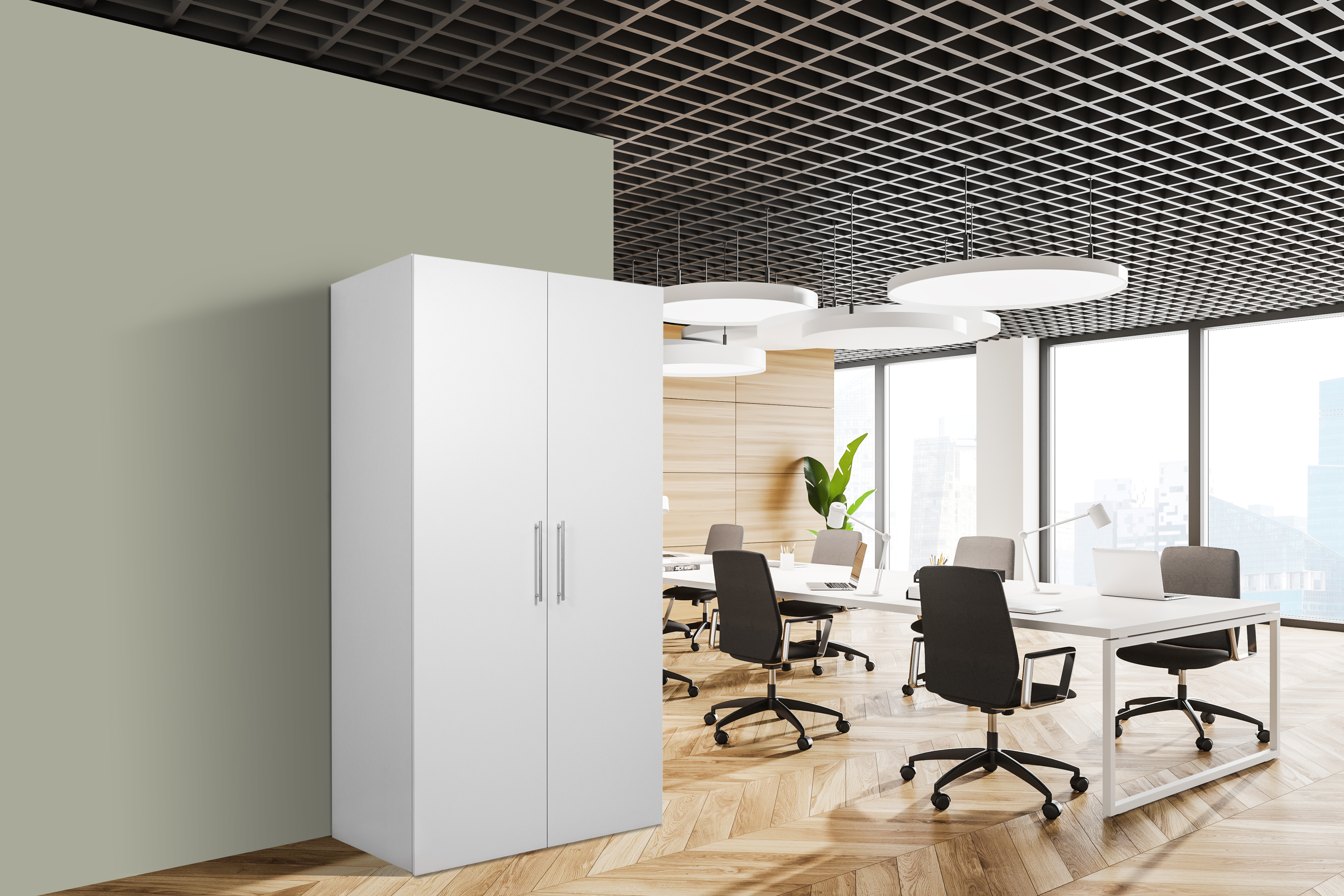 Respekta Schrankk&uuml;che SKWWMIS wei&szlig; inkl. Mikrowelle - Pantryauflage mit Duokochfeld - Bild 1