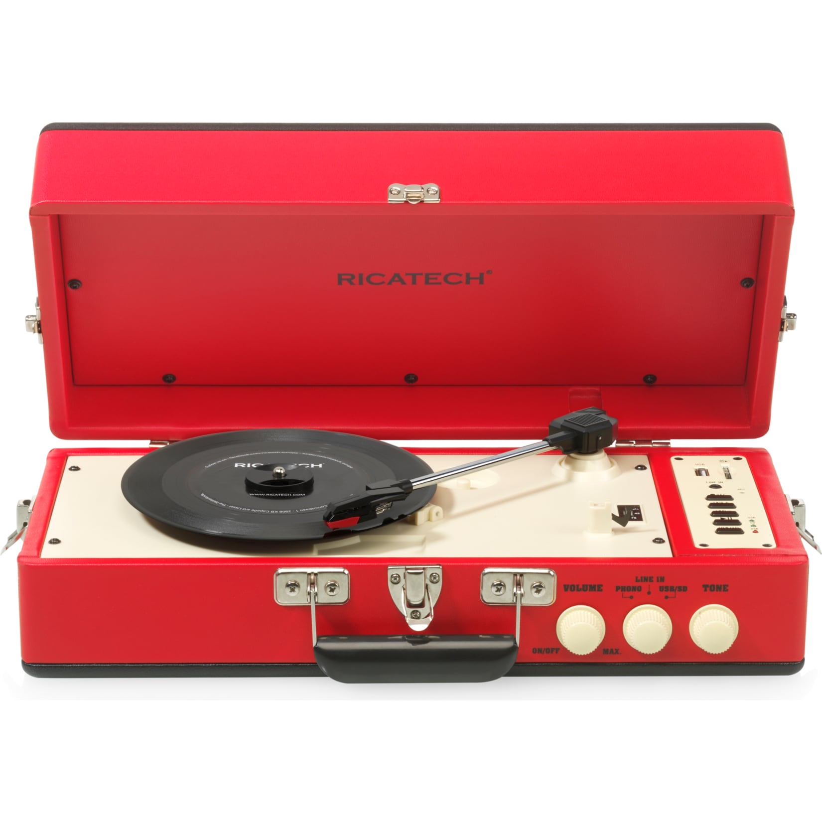 Ricatech RTT 98 Vintage Plattenspieler in rot - Bild 1
