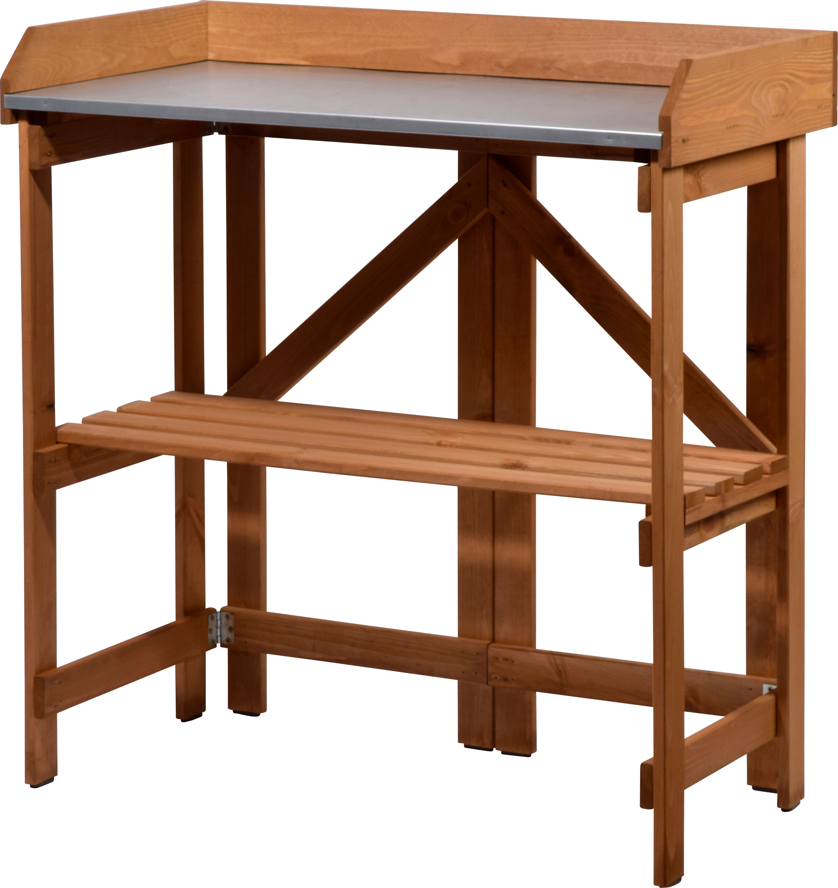 Dobar 29053 Zusammenklappbarer Pflanztisch aus Kiefernholz, 85 x 44 x 89 cm - Bild 1