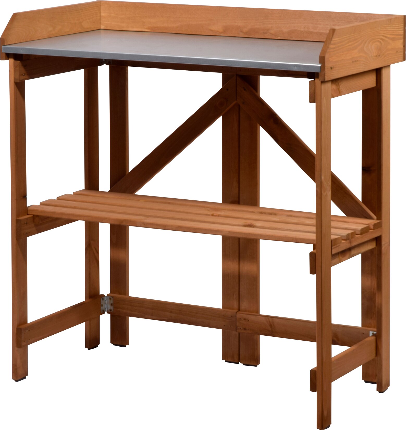 Dobar 29053 Zusammenklappbarer Pflanztisch aus Kiefernholz, 85 x 44 x 89 cm | 04042085290538