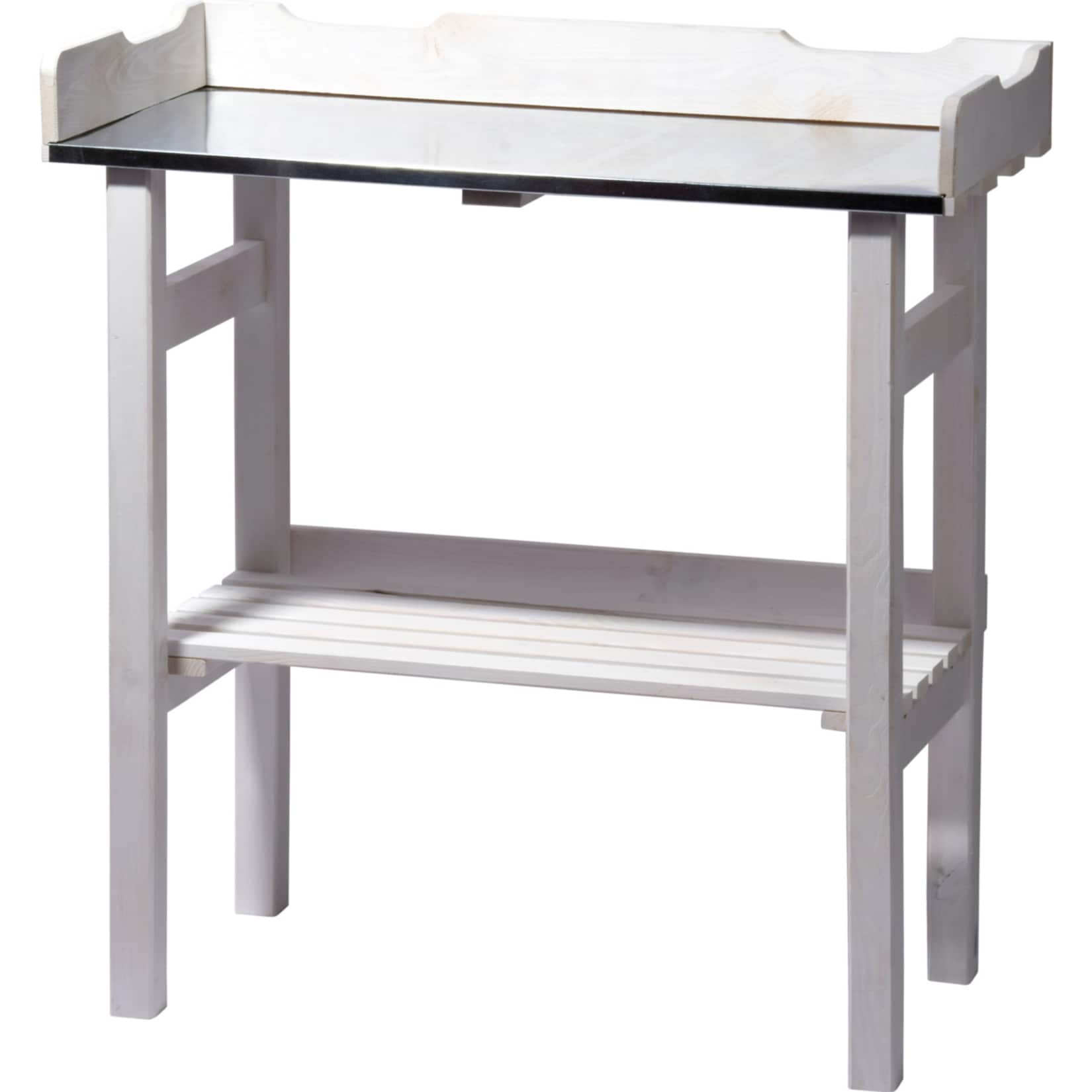 Dobar 29060e Pflanztisch aus impr&auml;gniertem Kiefernholz wei&szlig;, 78 x 38 x 84 cm - Bild 1