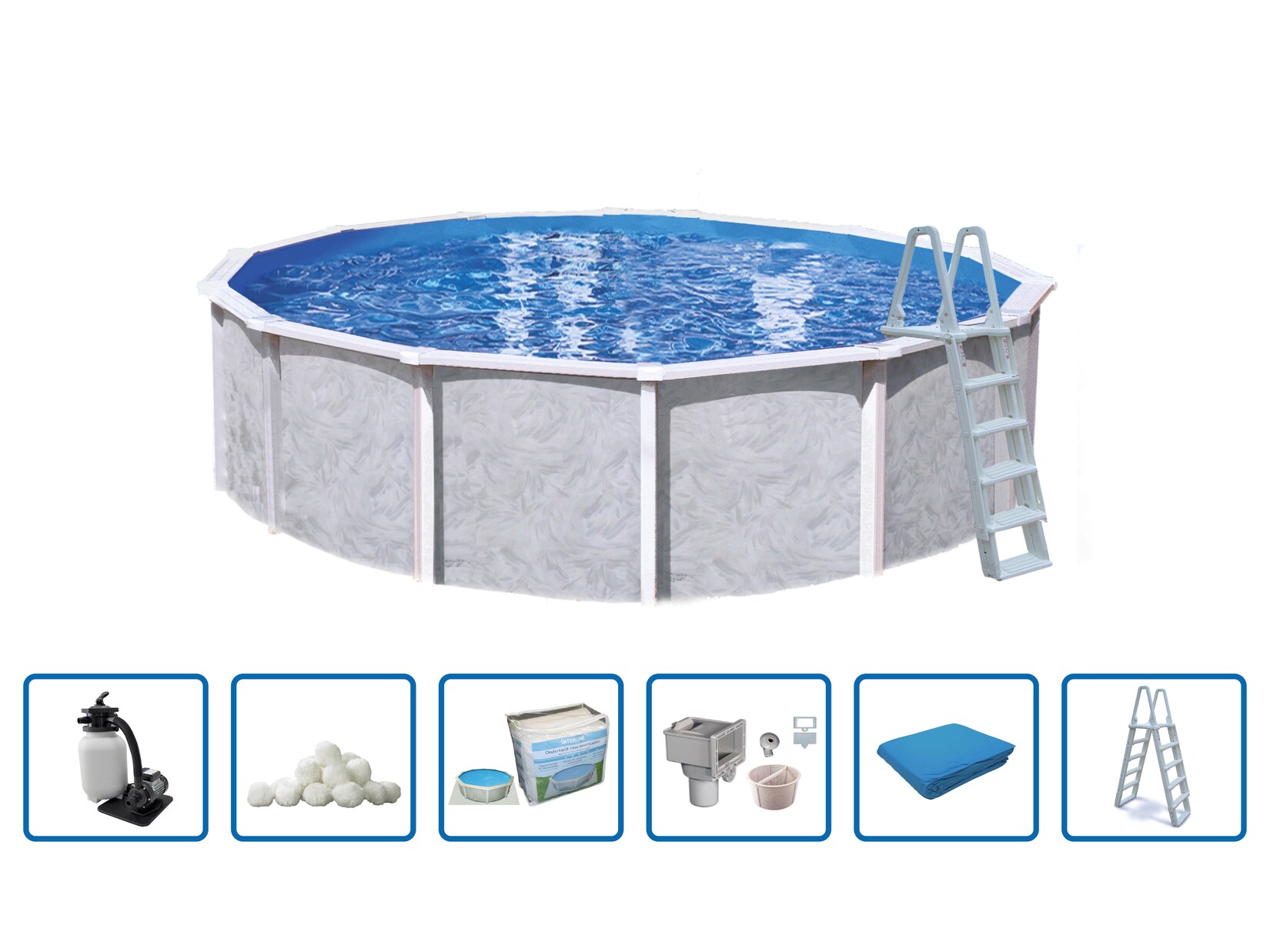 Interhiva Diana Aufstellbeckenset Rundform Ø 360 x 132 cm | 08717624303524