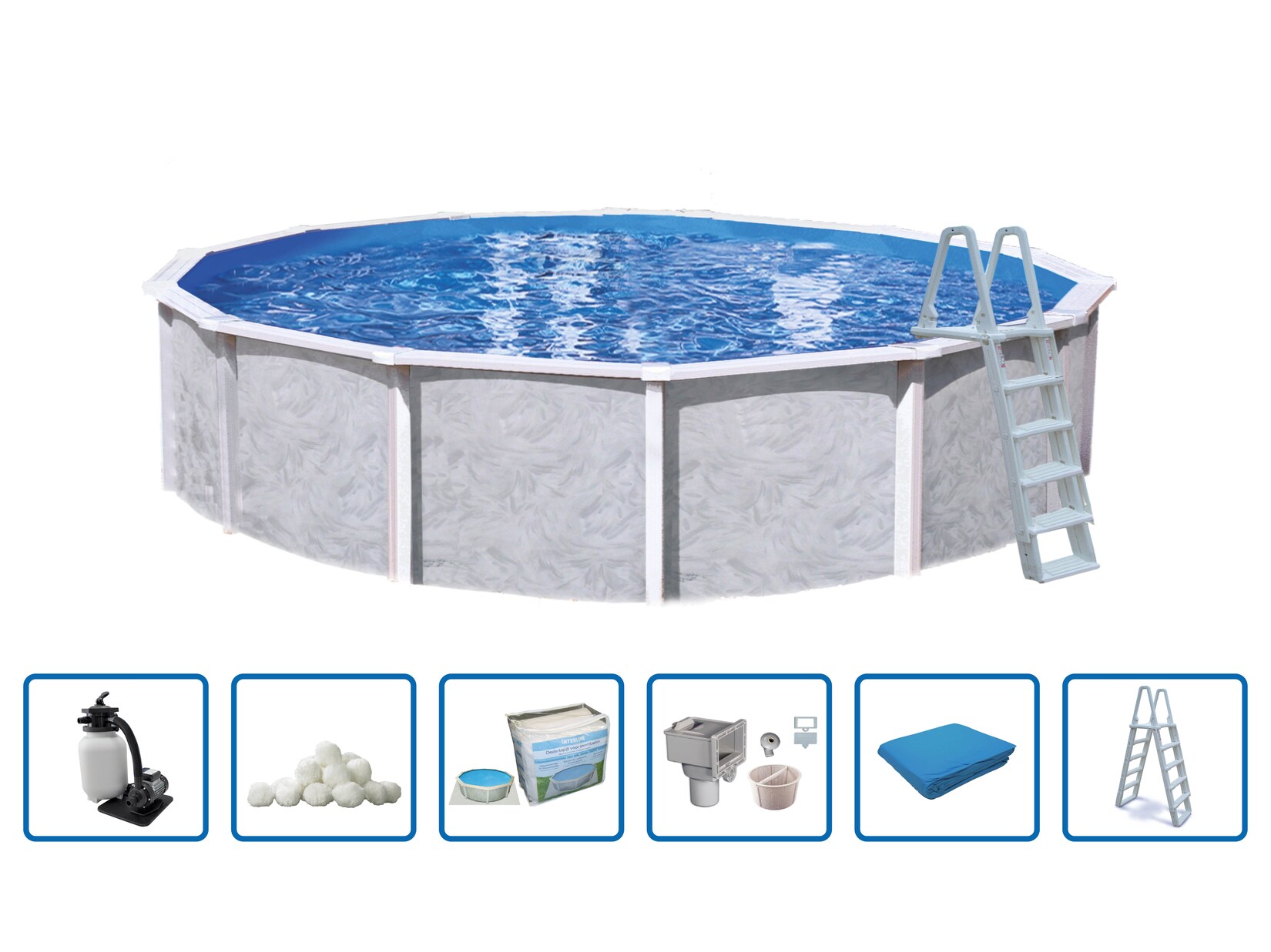 Interhiva Diana Aufstellbeckenset Rundform Ø 490 x 132 cm | 08717624303531